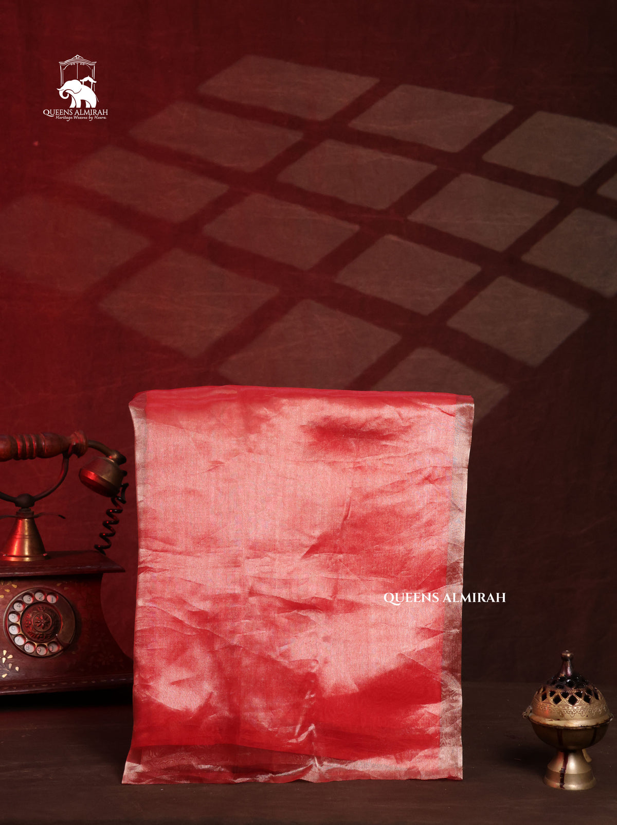 Red With Golden Banarasi Tissue Saree