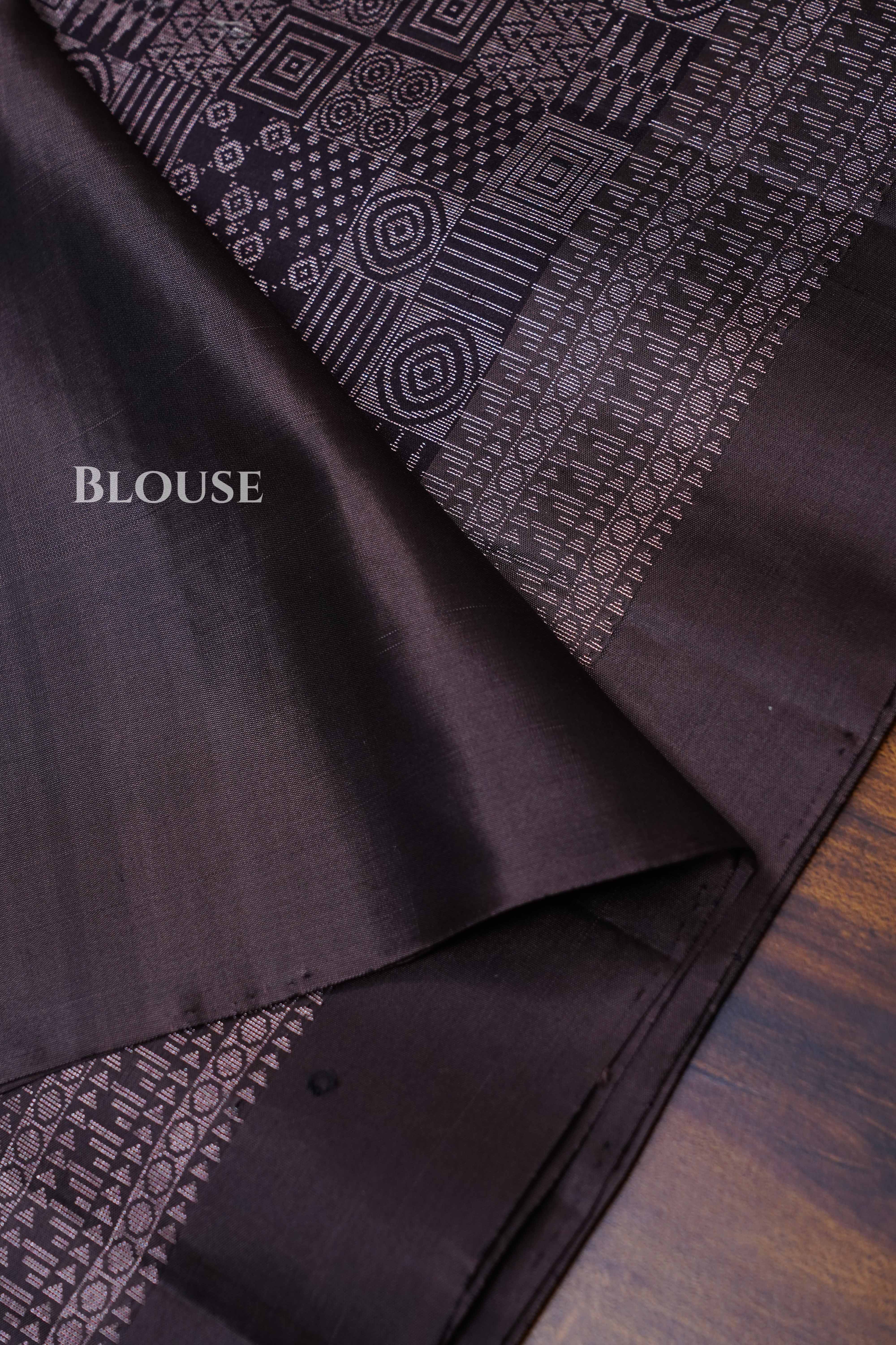 Copper Black Pure Soft Silk Saree