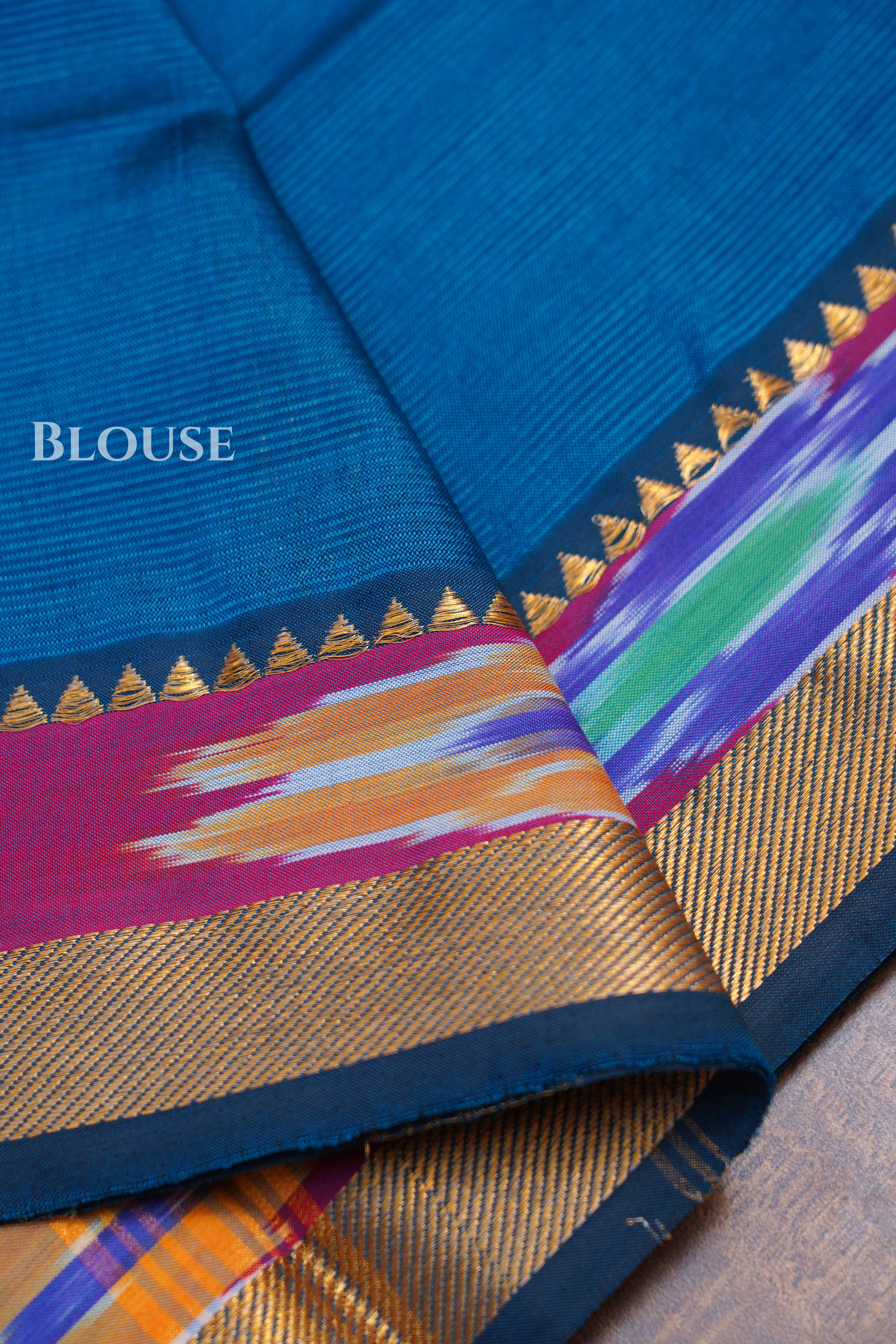 Royal Blue Mangalgiri Saree