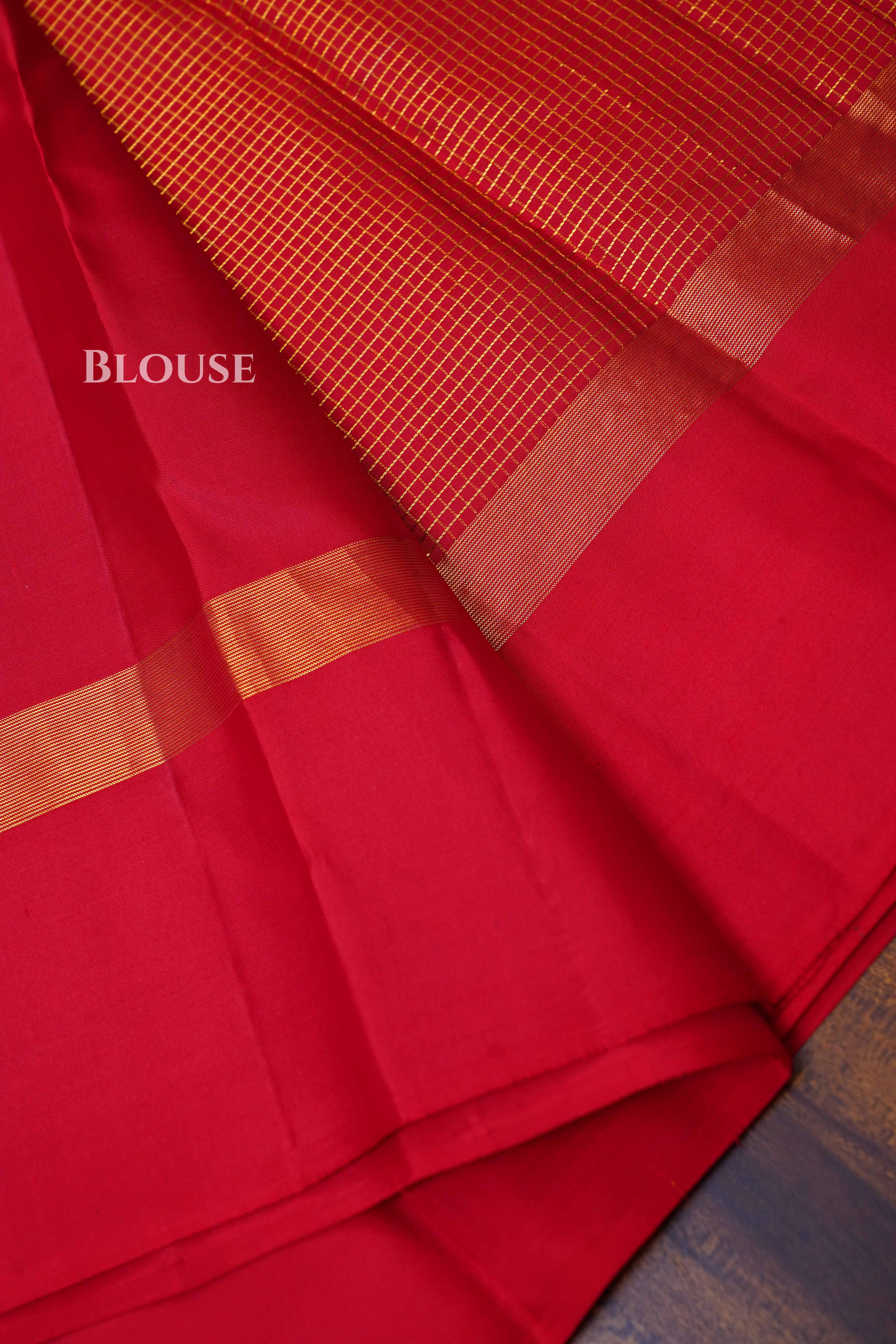 Tomato Red Pure Kanchivaram Silk Saree