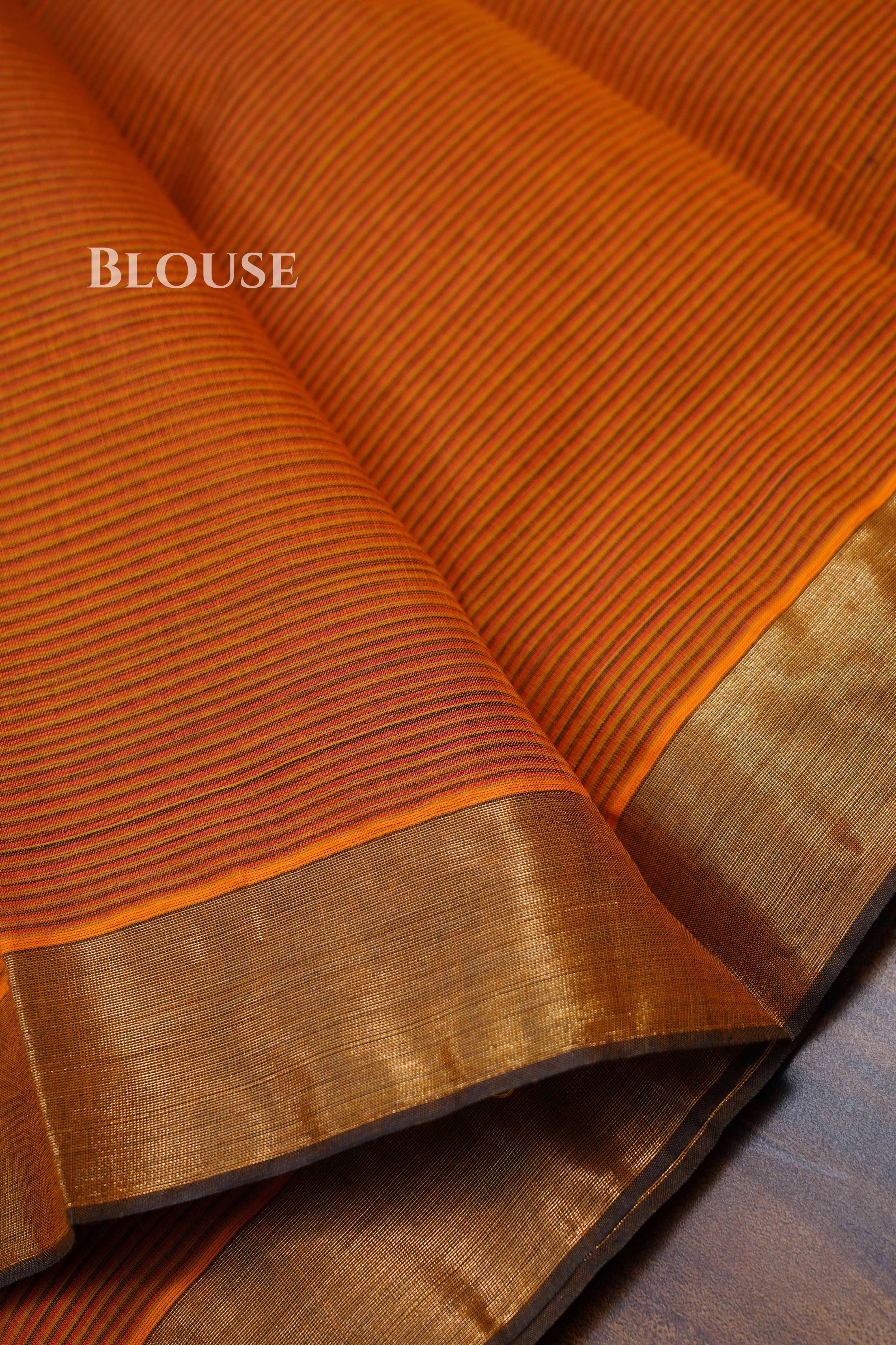 Dusky Orange Chettinad Cotton Saree