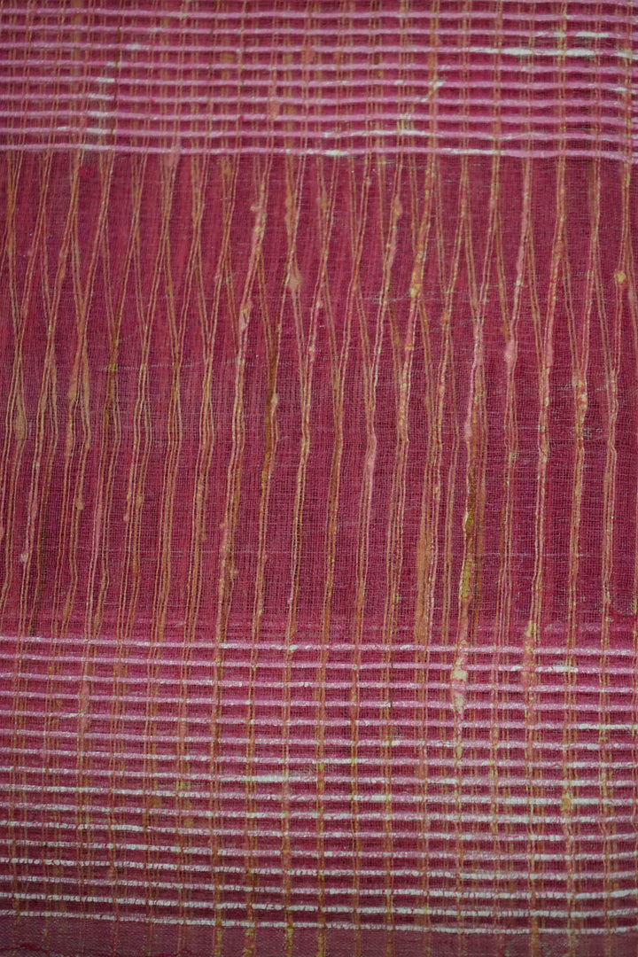 TULIP PINK MARBLE PRINT GHICHA ORAGANZA SAREE - Queens Jewel Emporium