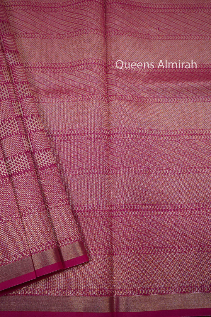 MAGENTA PURE SILK COTTON SAREE - Queens Jewel Emporium