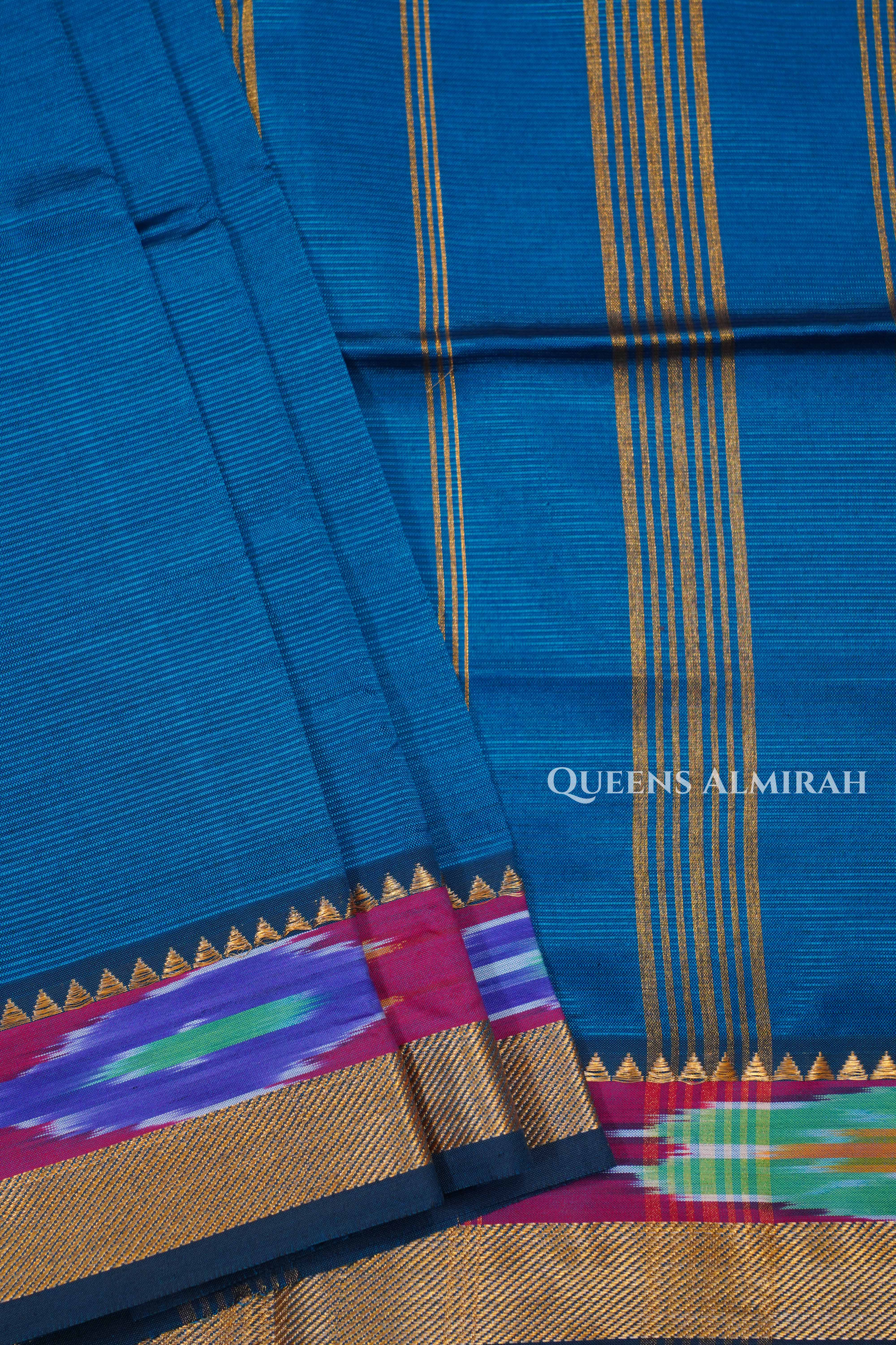 Royal Blue Mangalgiri Saree