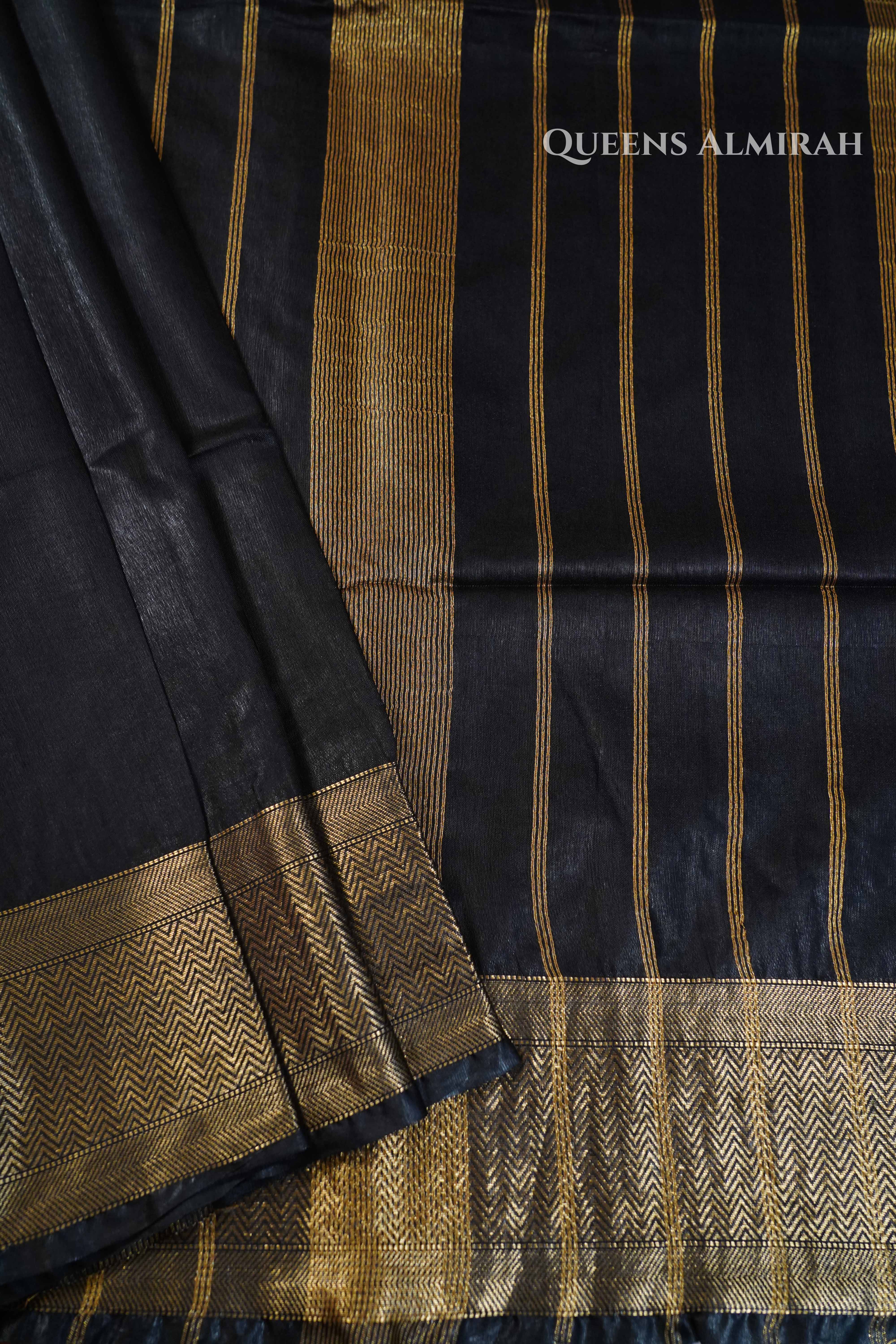 Black Maheshwari Saree QUEENS ALMIRAH