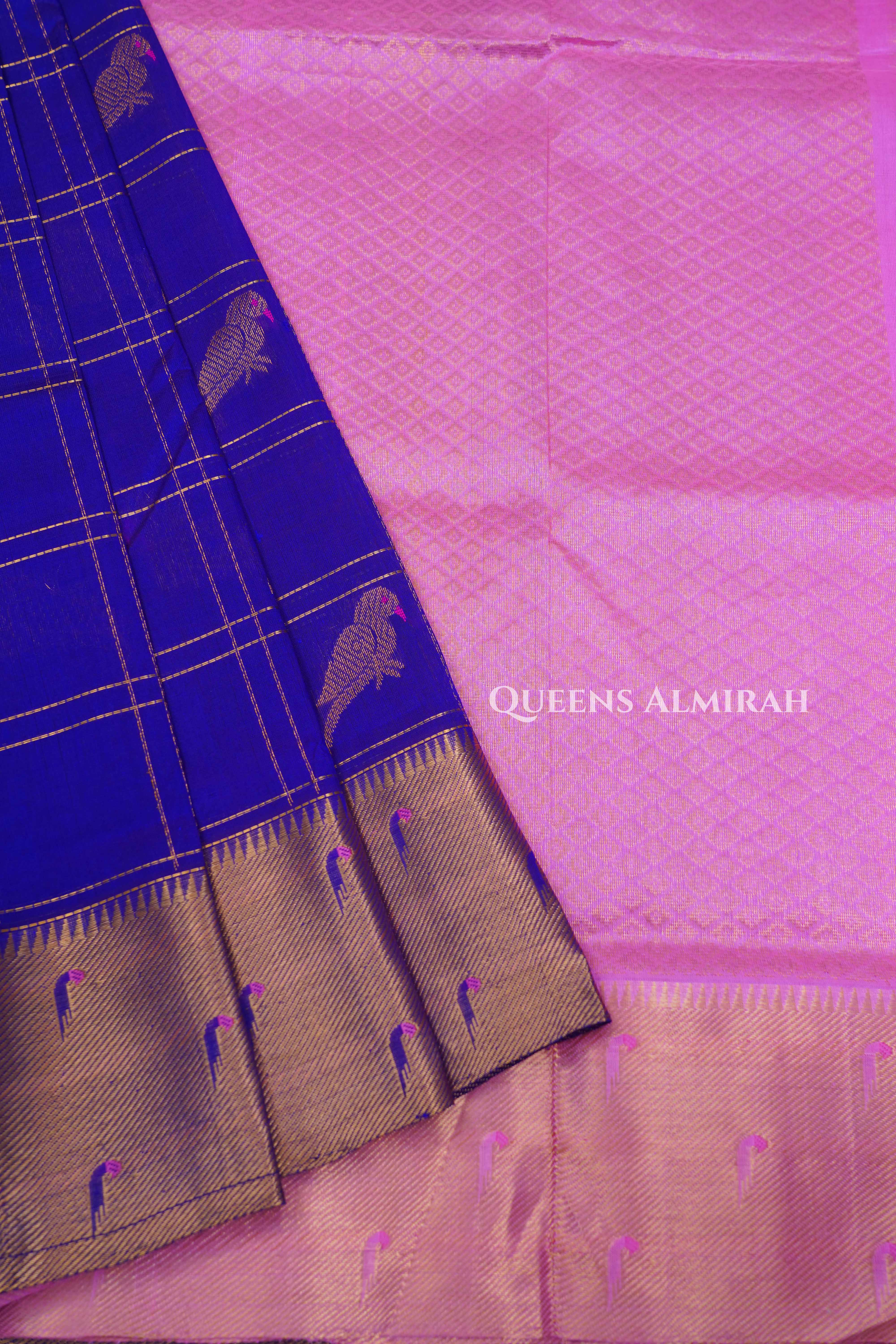 Purple Pure Kanchi Silk Cotton Saree