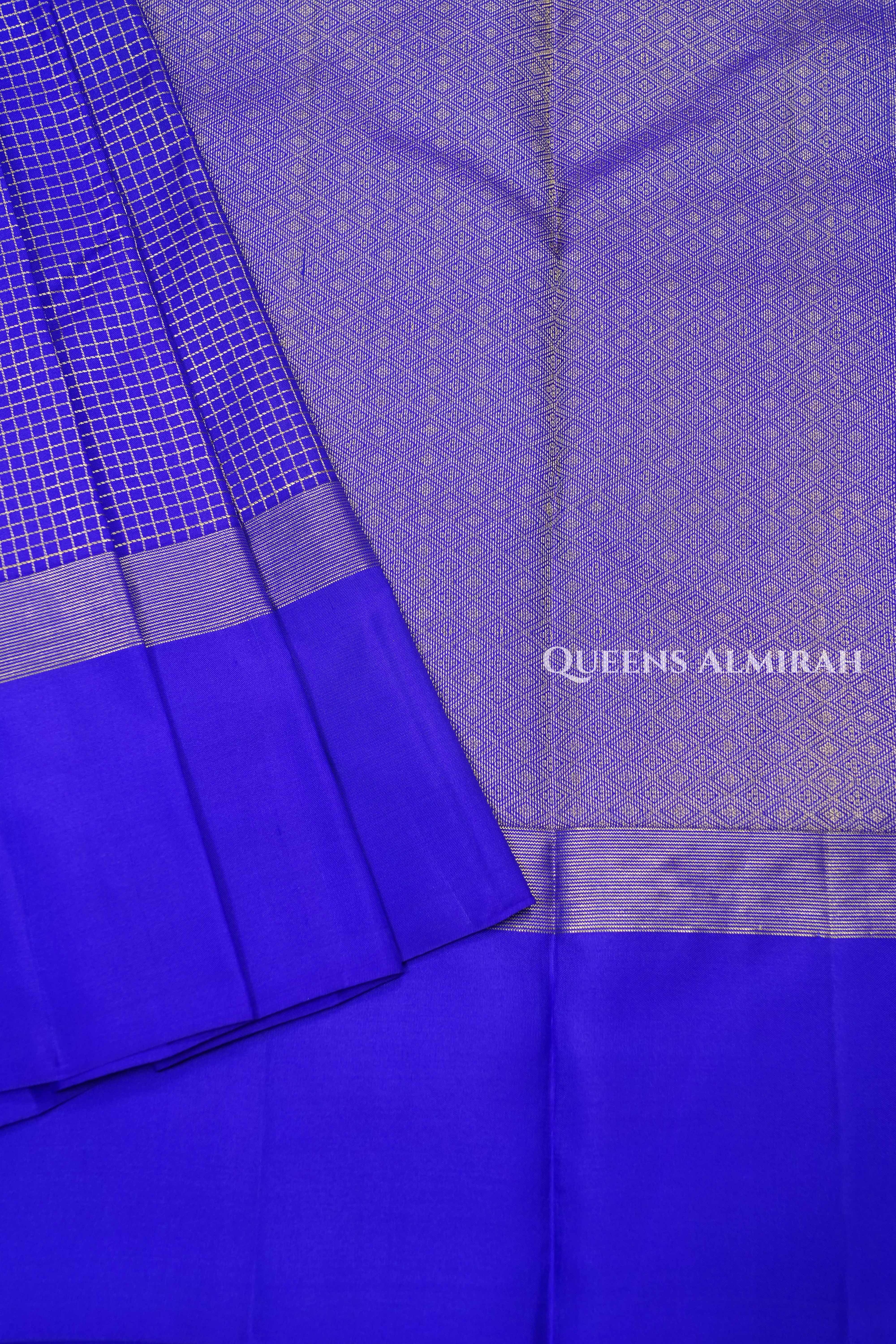 Violet Blue Pure kanchivaram Silk