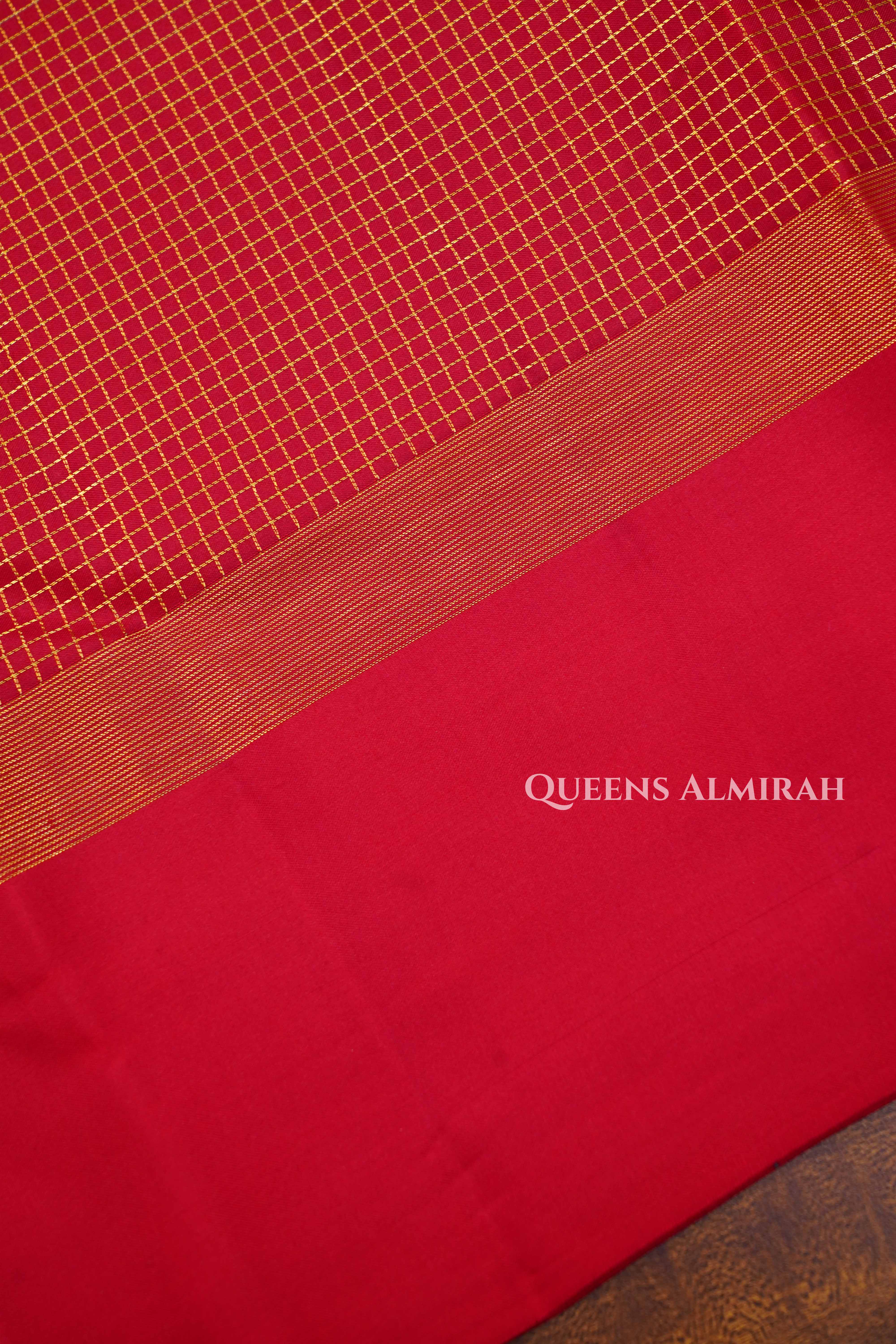 Tomato Red Pure Kanchivaram Silk Saree