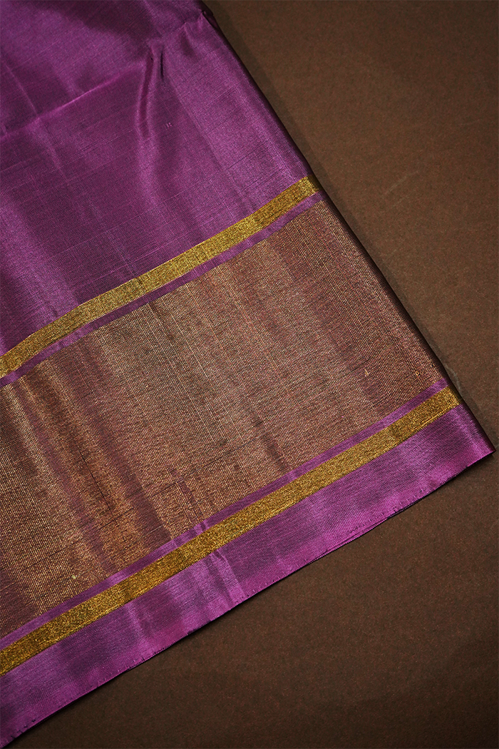 AQUA BLUE WITH PURPLE SOFT SILK SAREE - Queens Jewel Emporium
