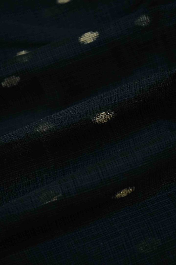BLACK KOTA SILK COTTON SAREE - Queens Jewel Emporium