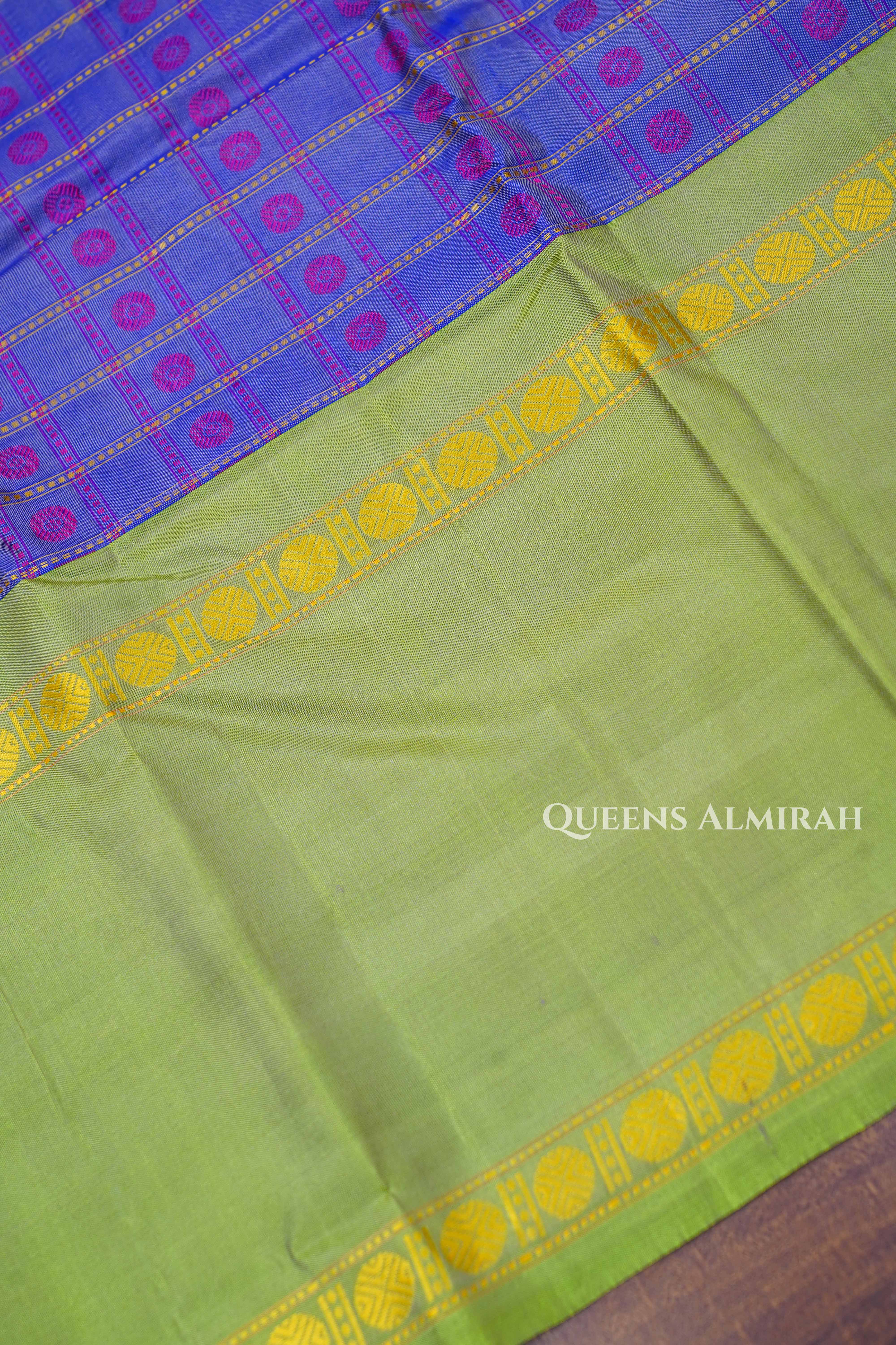 Lavender Purple With Green Pure Kanchivaram Silk Saree