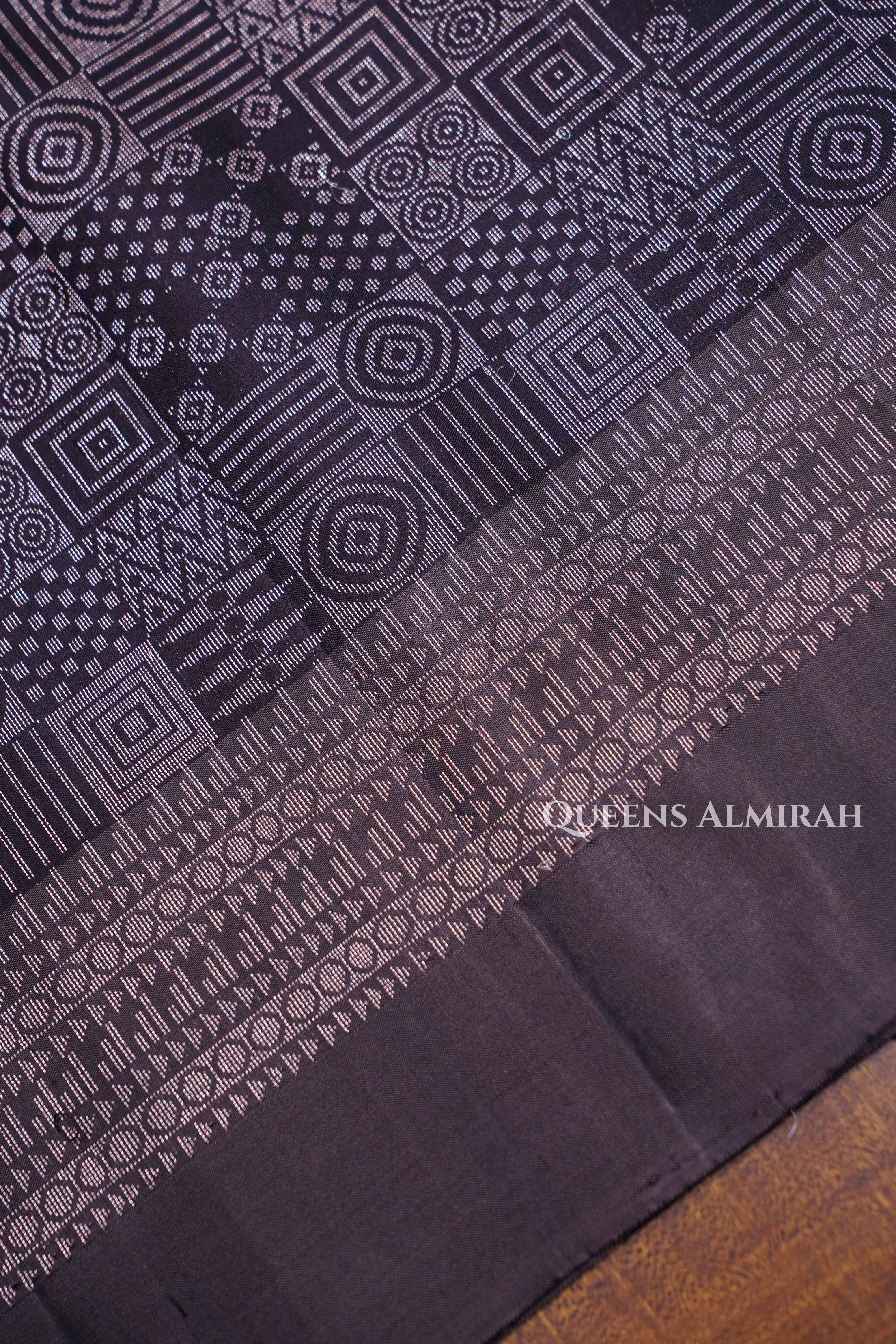 Copper Black Pure Soft Silk Saree