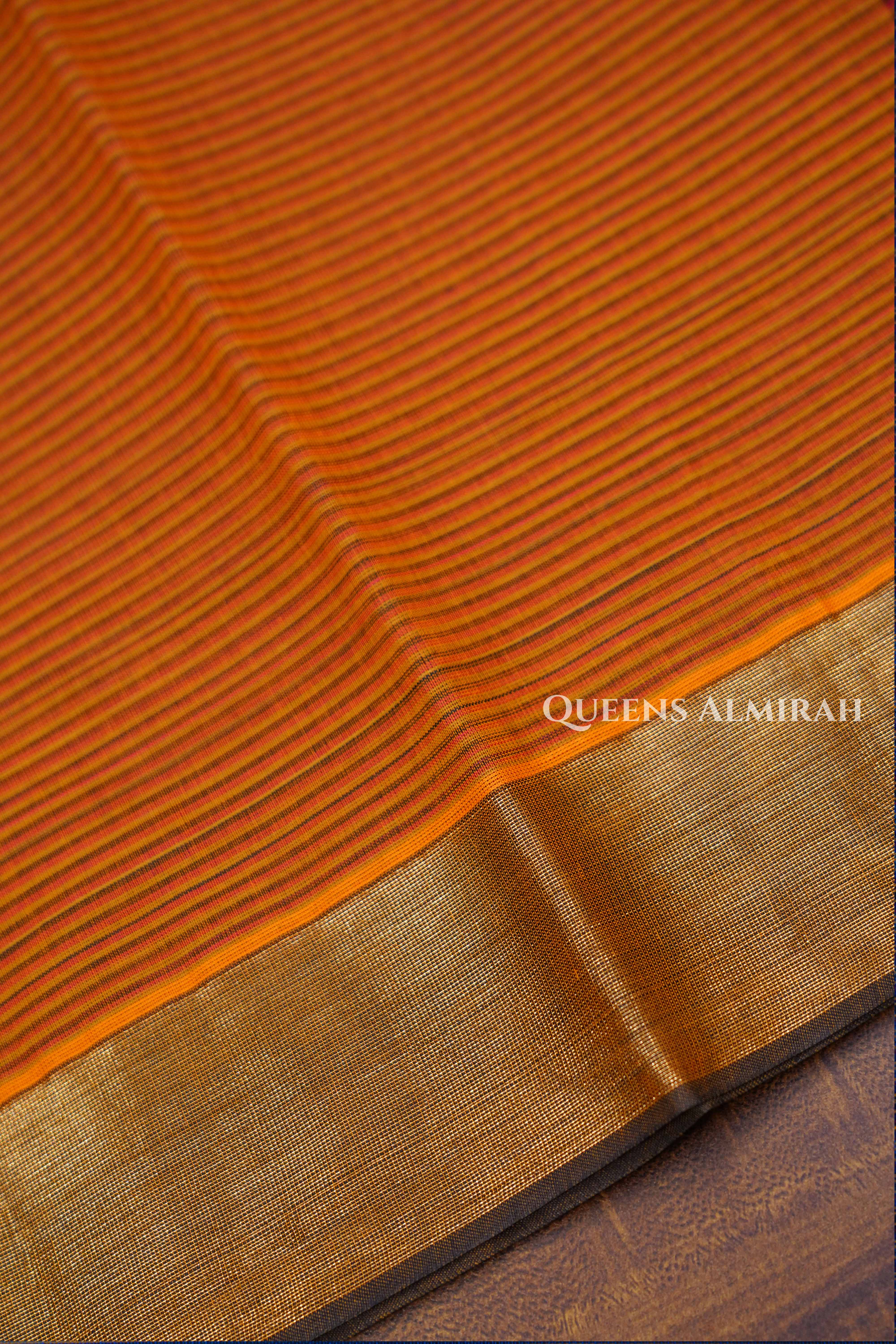 Dusky Orange Chettinad Cotton Saree