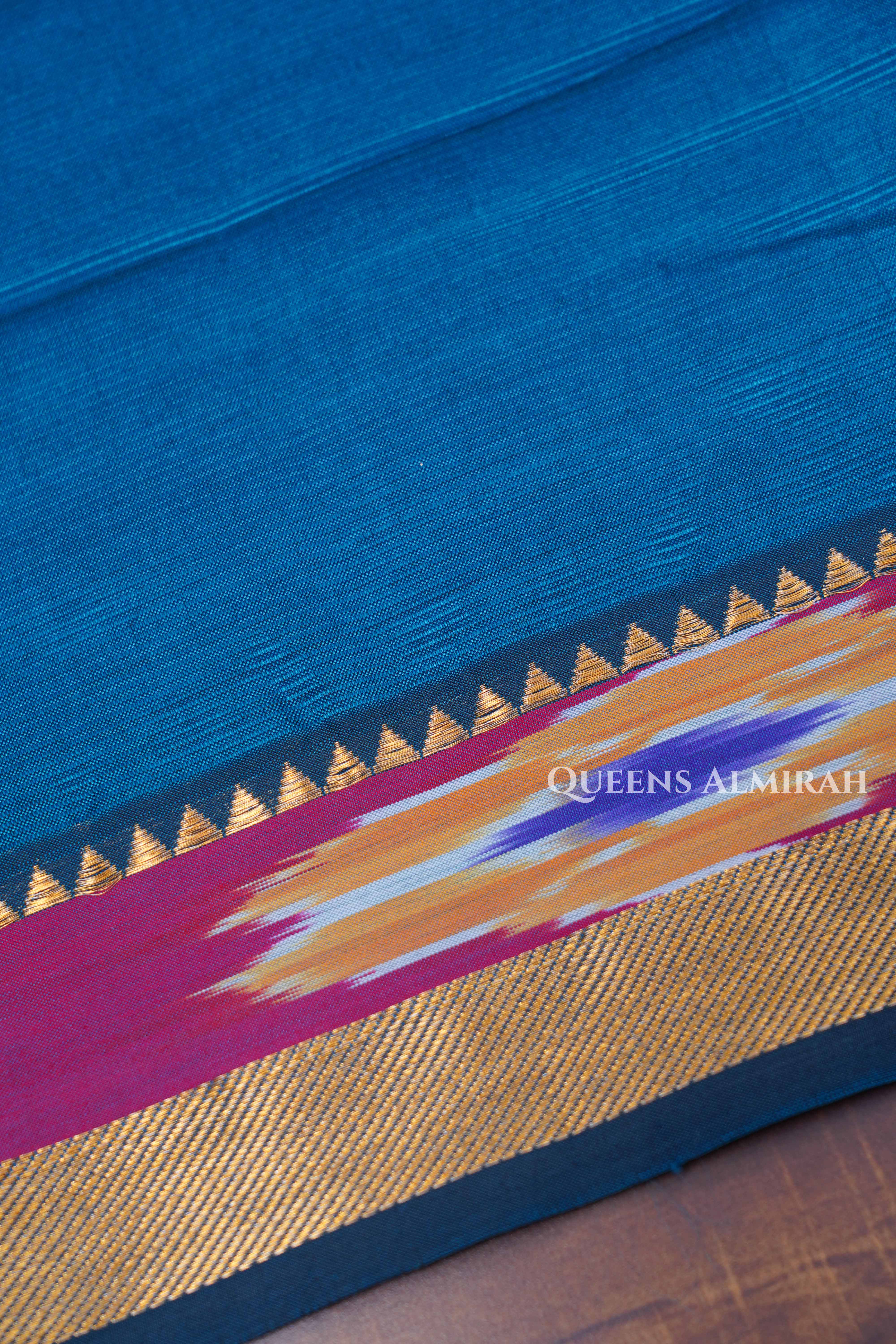 Royal Blue Mangalgiri Saree