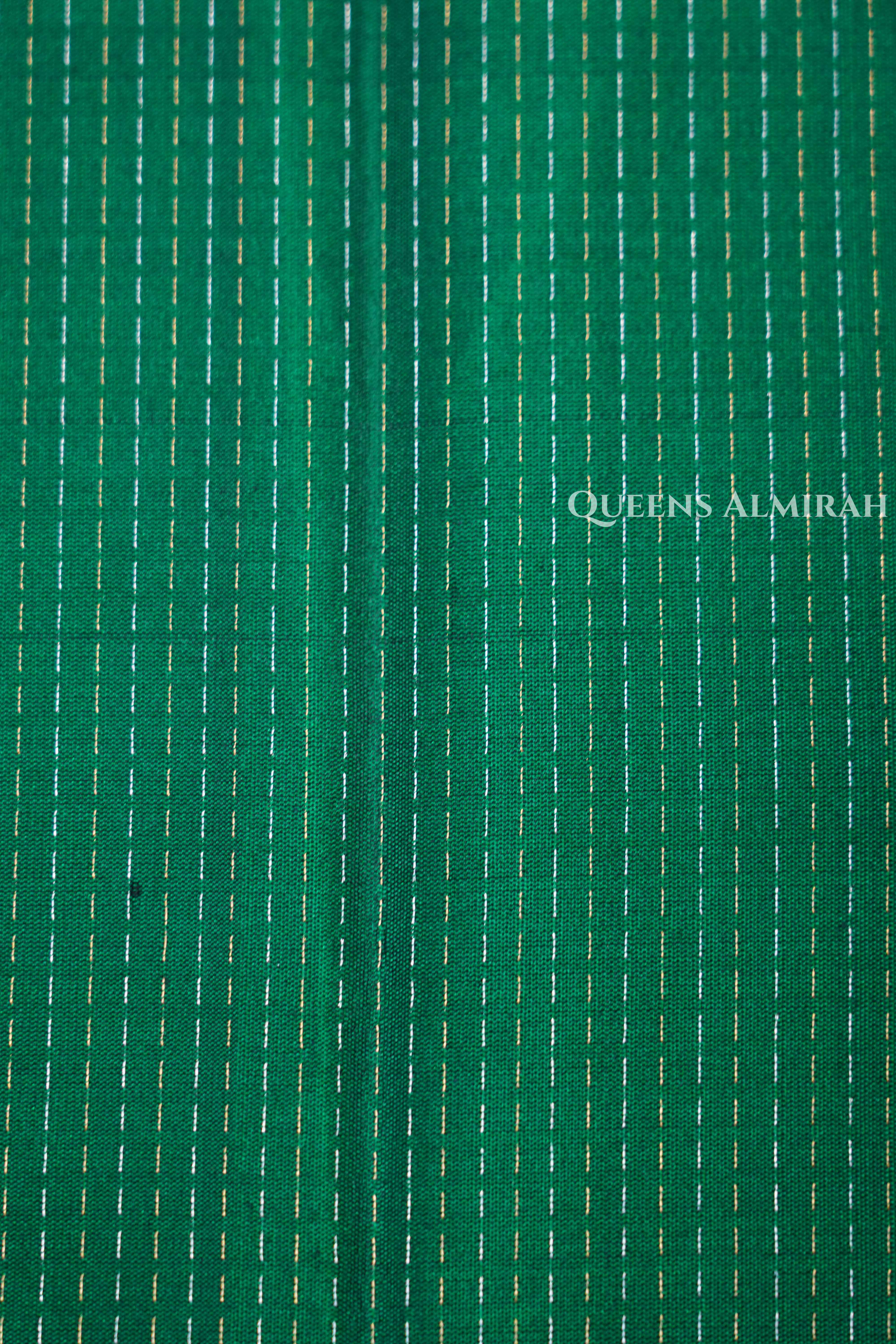 Dark Green Pure Soft Silk Saree