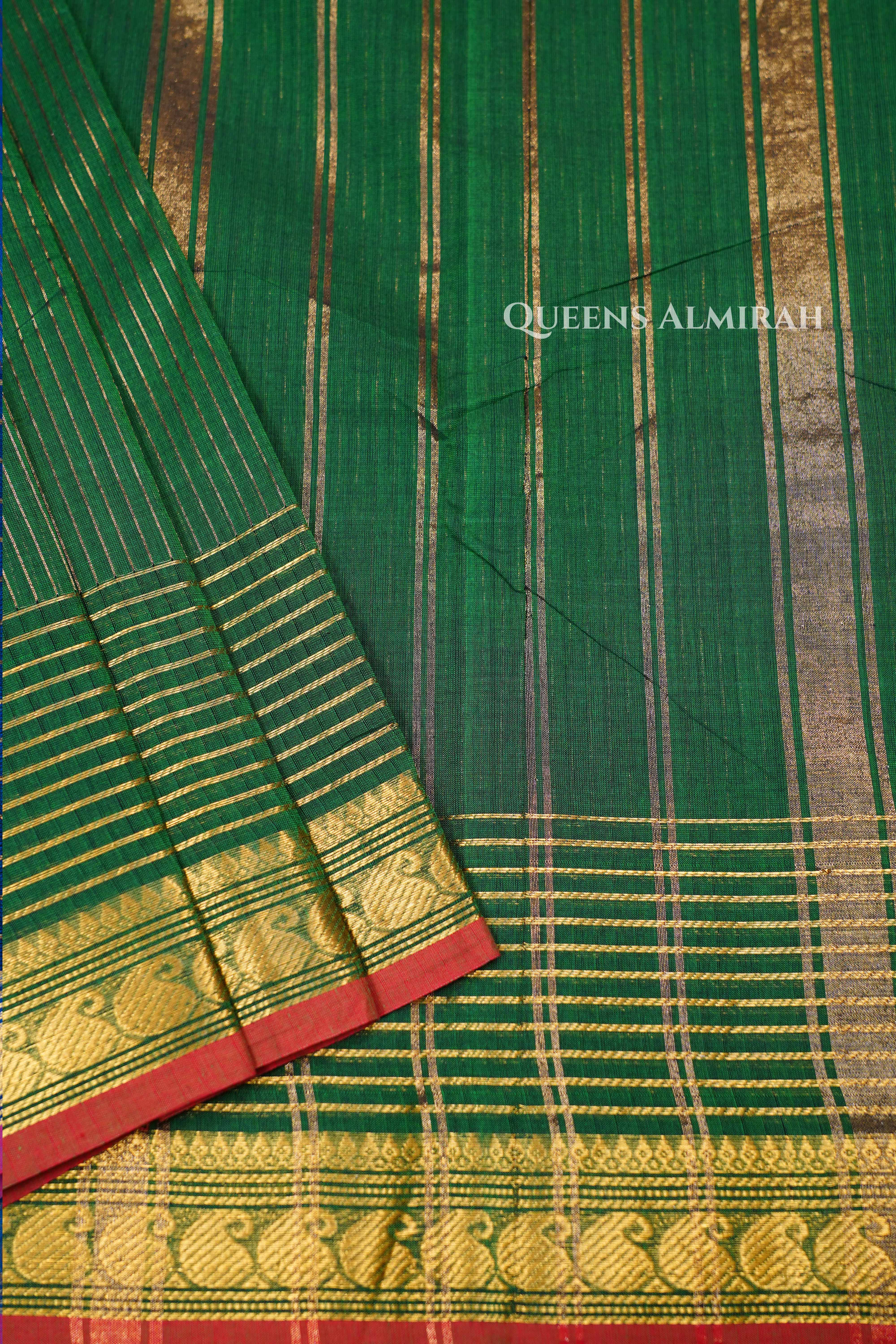 Dark Green Kanchi Cotton Saree