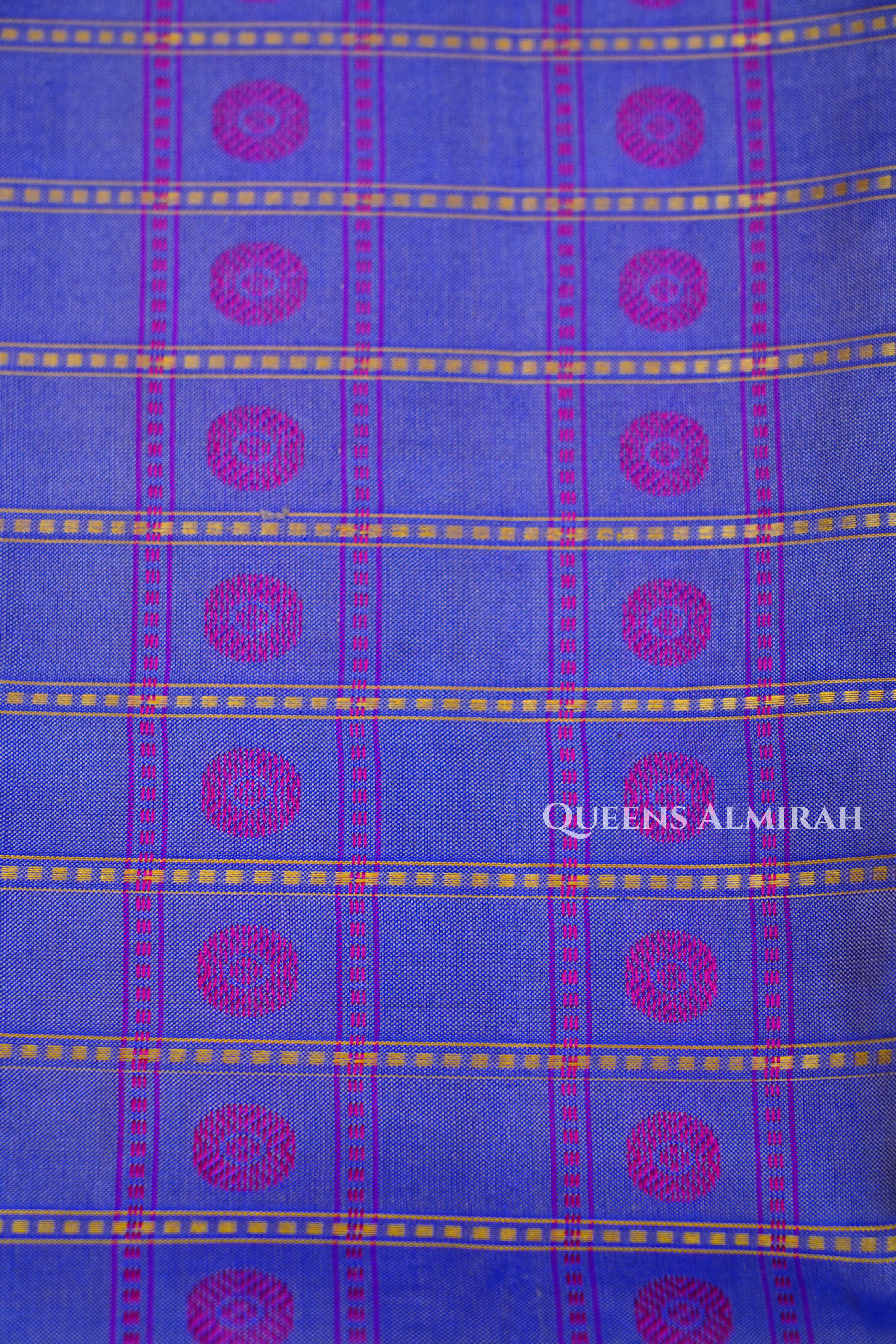Lavender Purple With Green Pure Kanchivaram Silk Saree