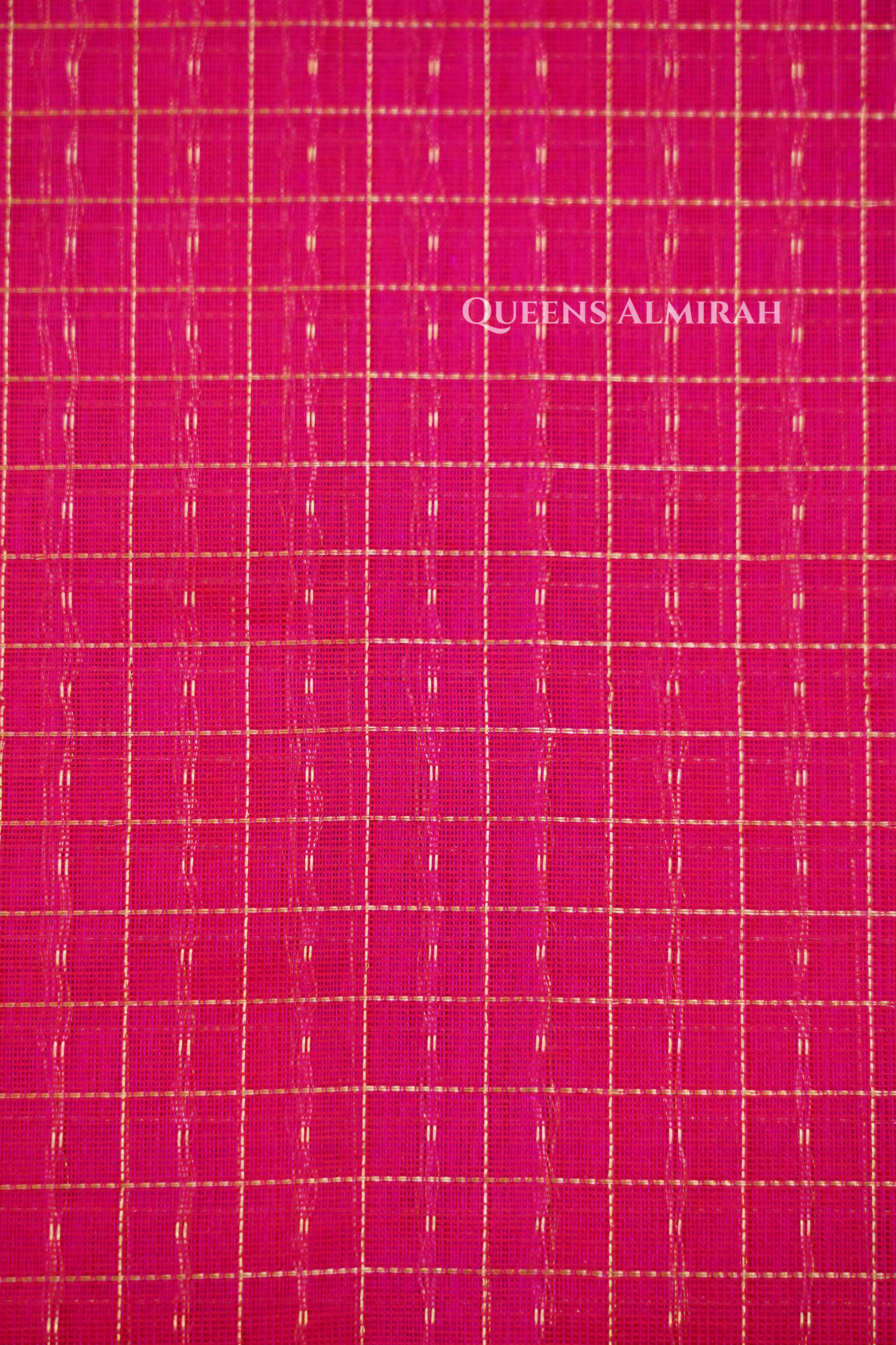 Magenta Pink-Karaikudi Chettinad Silk Cotton Saree