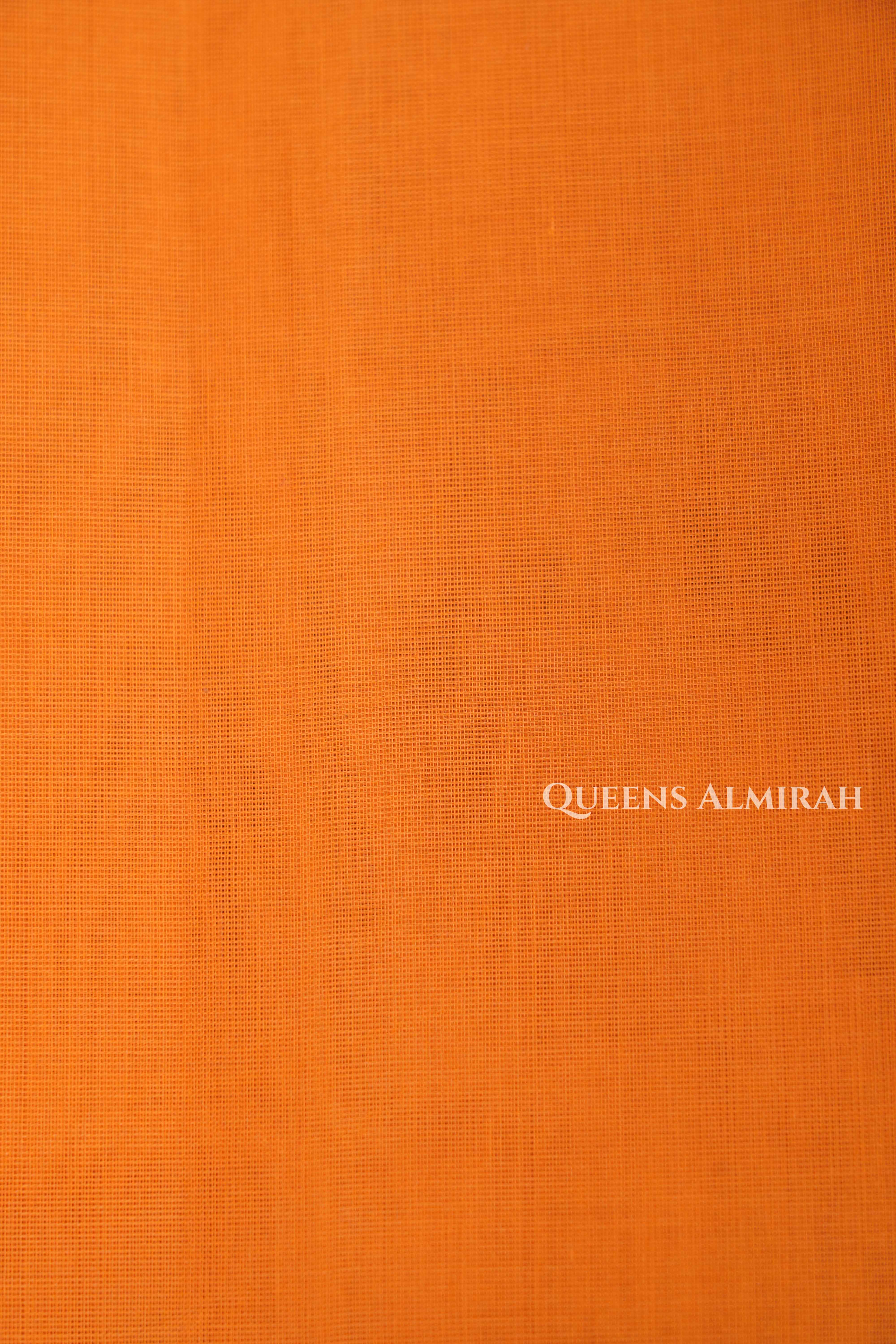 Pumpkin Orange Chettinad Cotton Saree