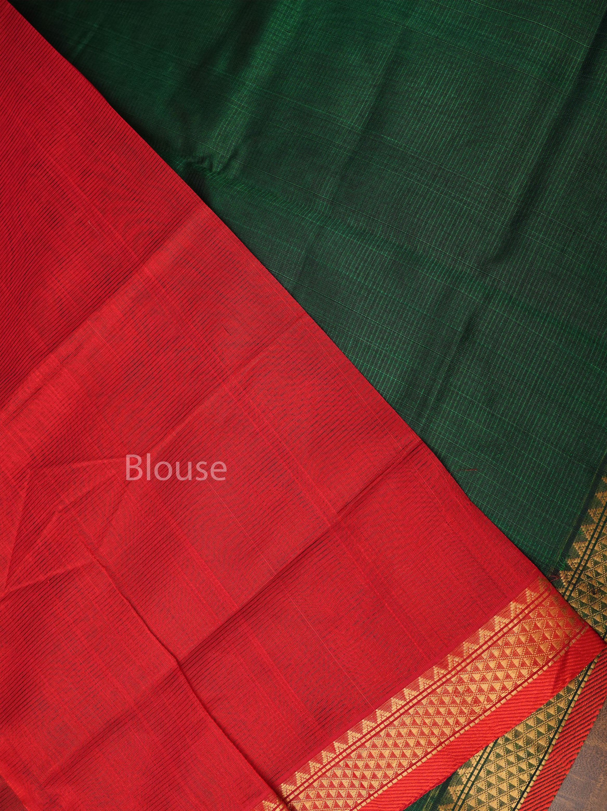 Green Small Border Pure Silk Cotton Saree