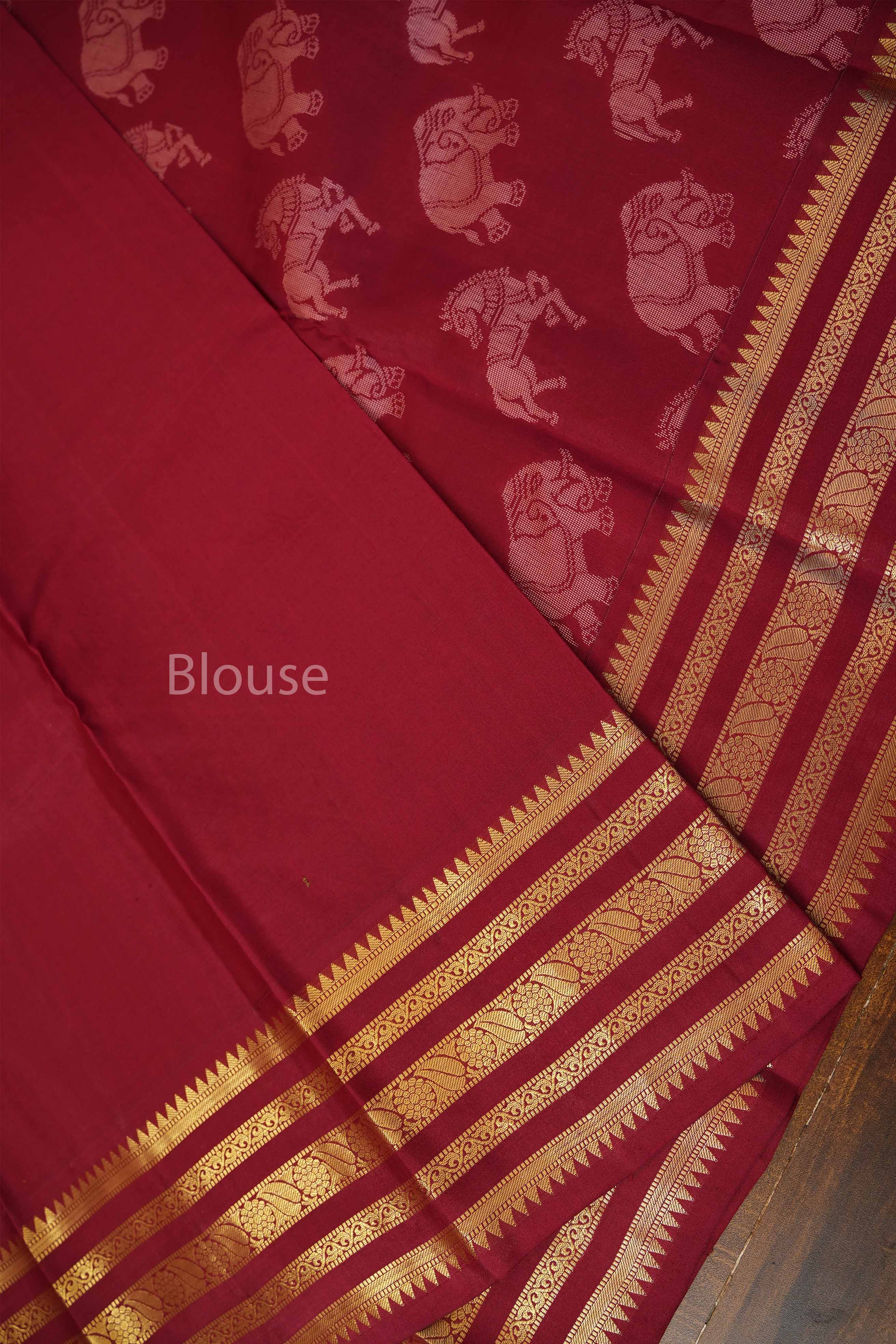 Red Varisapet Border Pure Kanchivaram Silk Saree