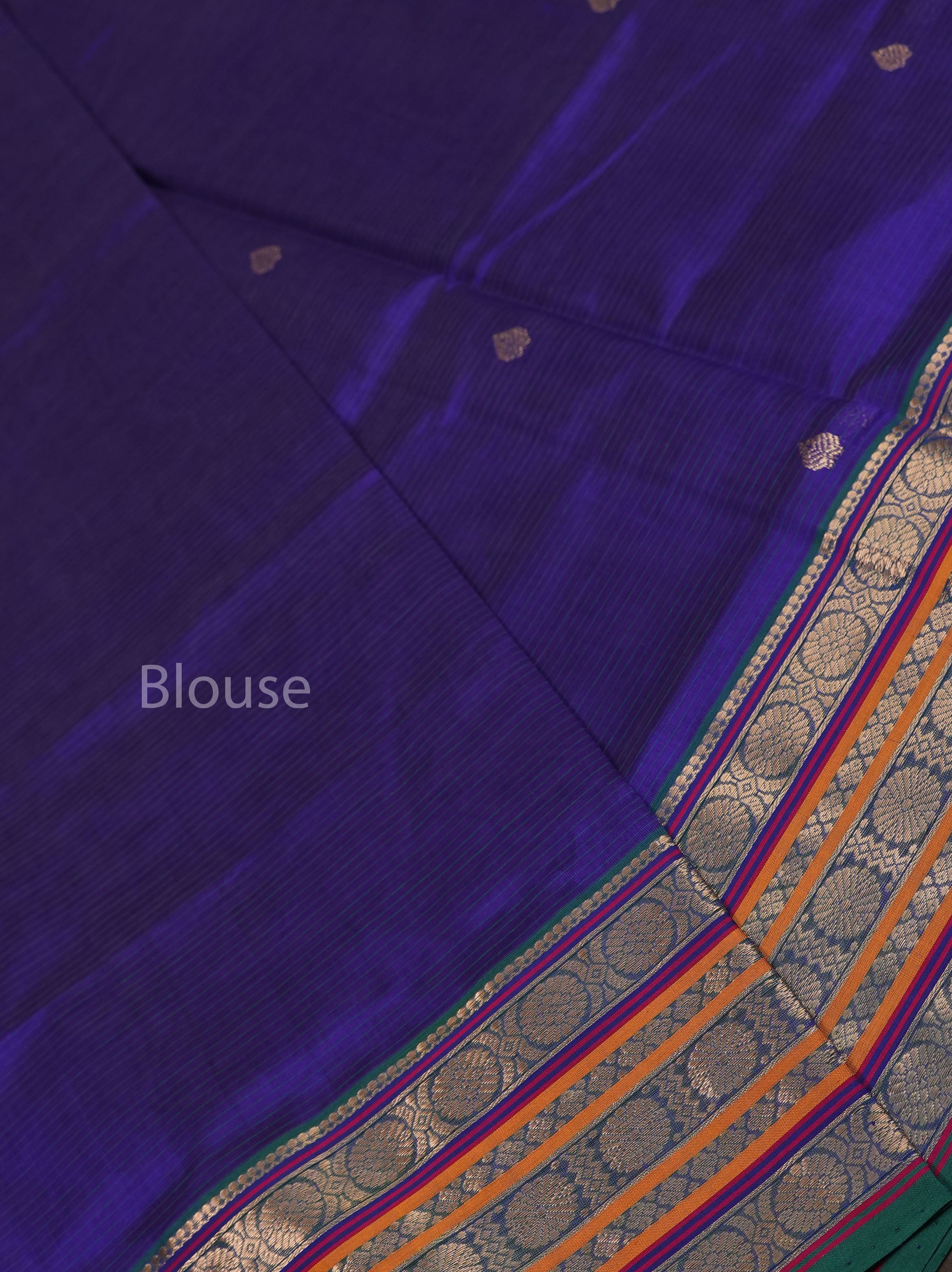 Navy Blue Chettinad Silk Cotton Saree