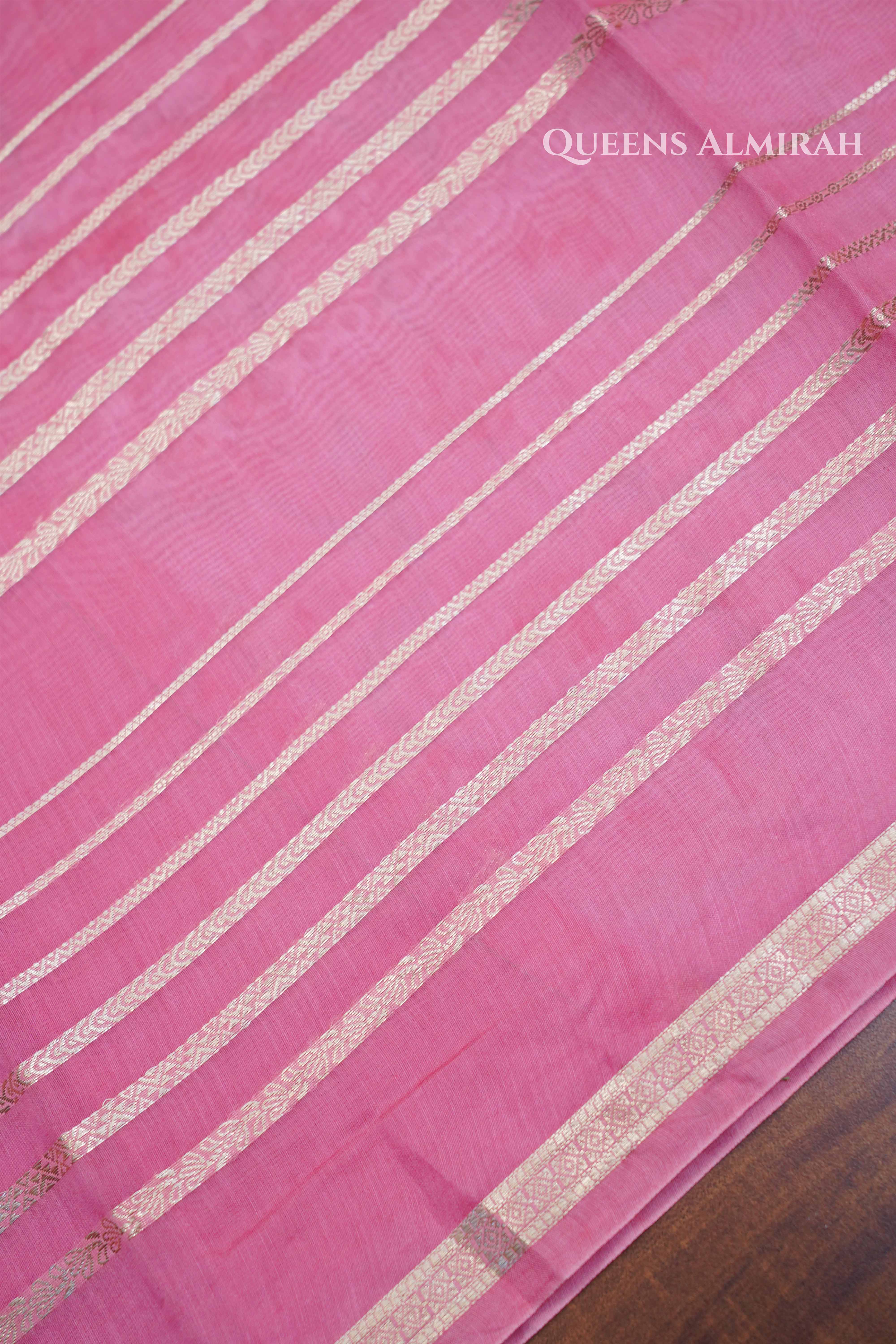 Pink Chanderi Silk Cotton Saree