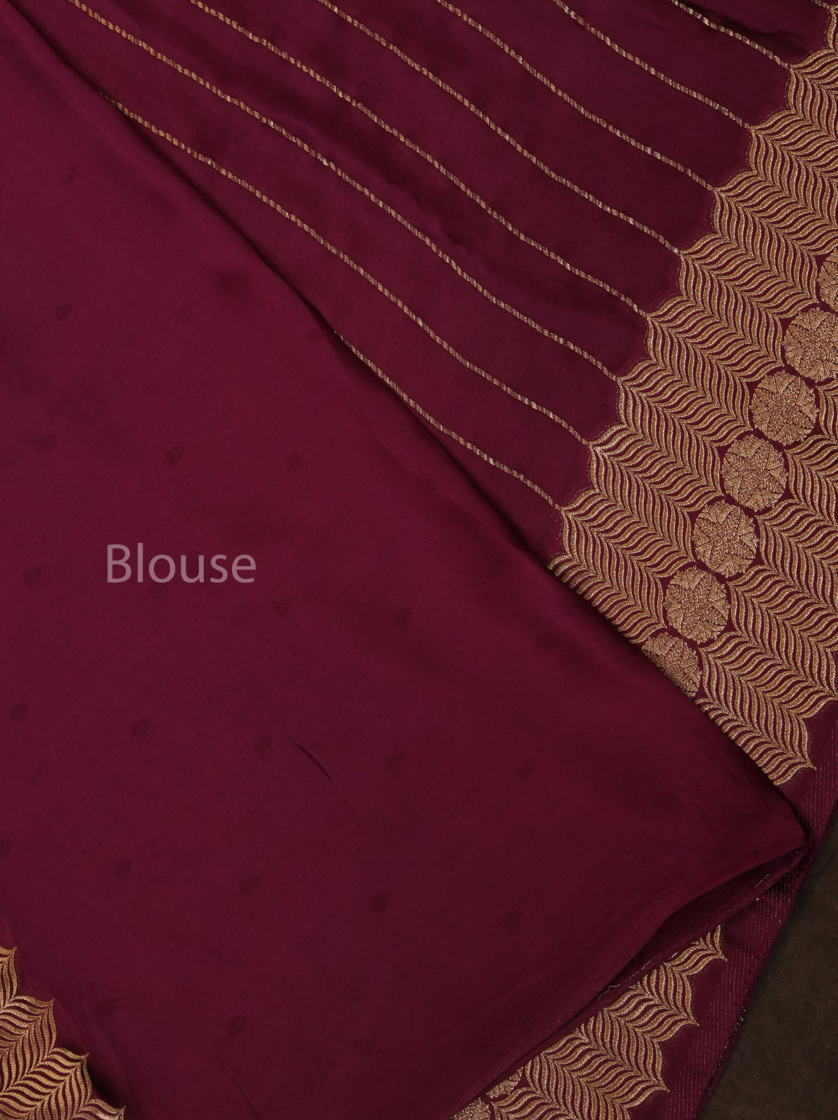 Burgundy Banarasi Satin Silk Saree