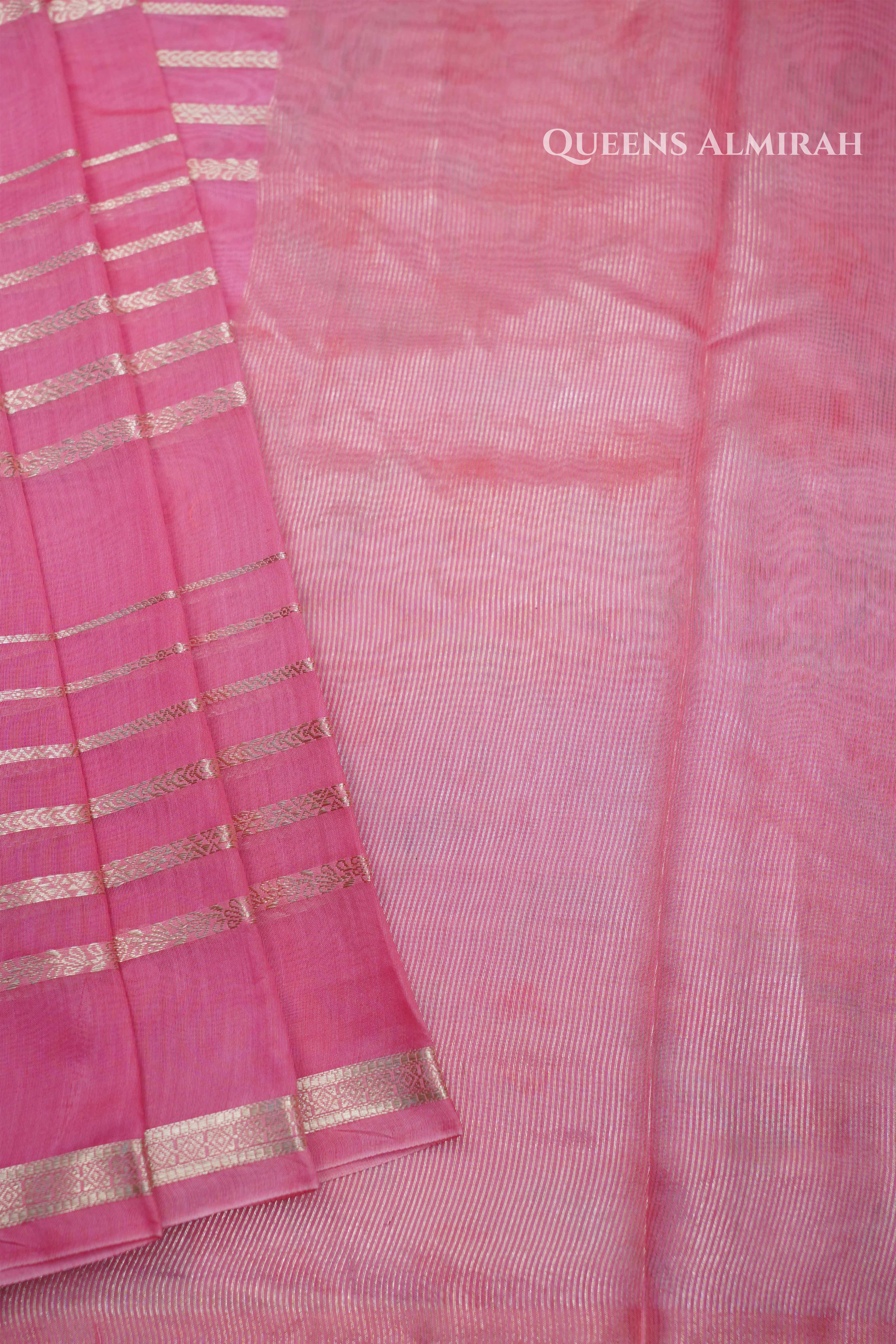 Pink Chanderi Silk Cotton Saree