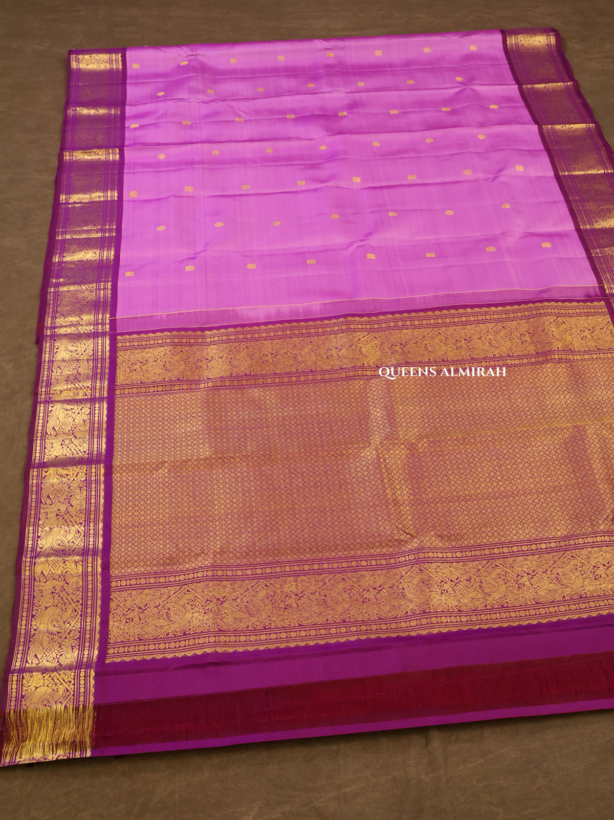 Pink With Purple Pure Kanchivaram Silk Saree