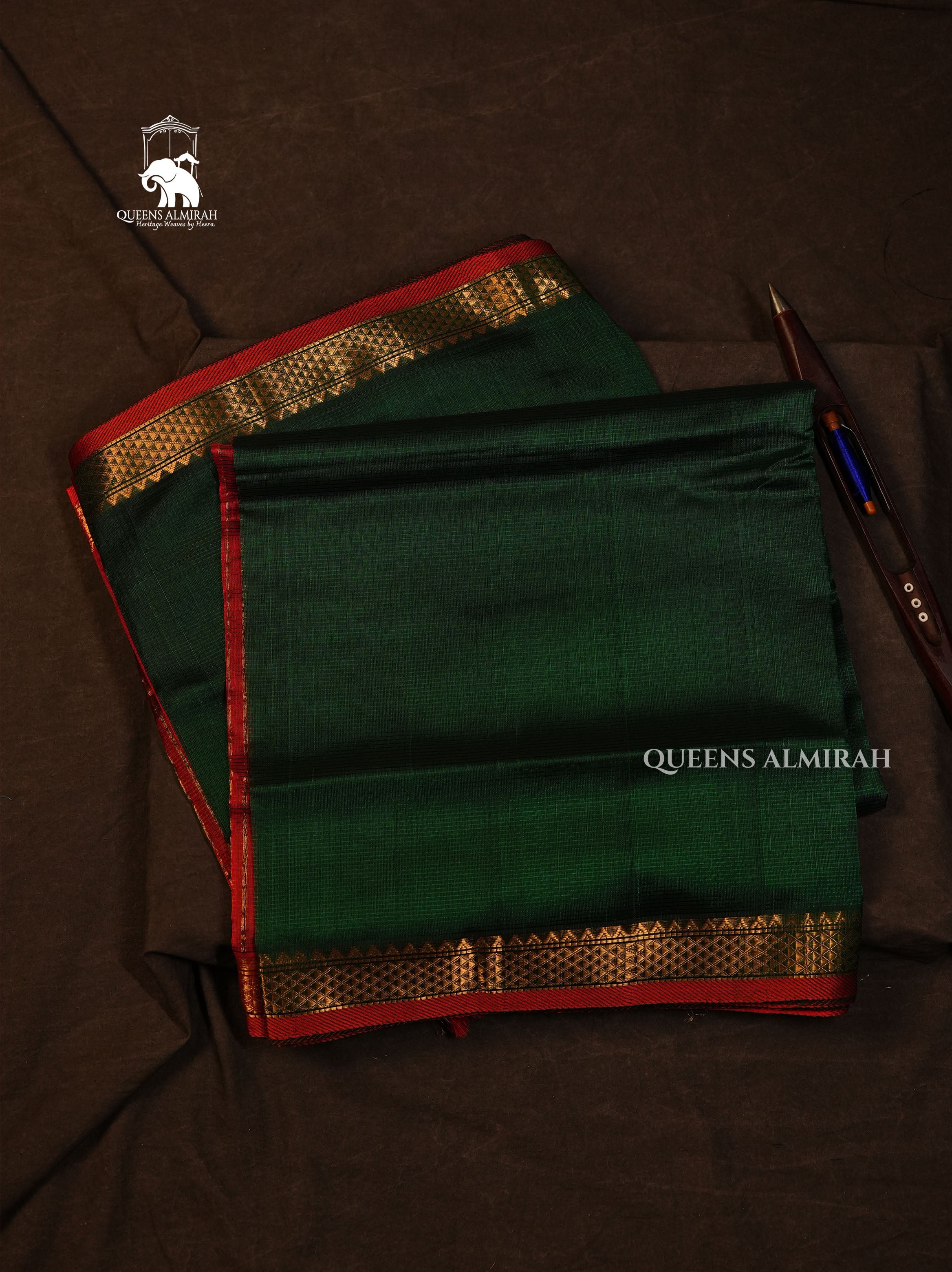 Green Small Border Pure Silk Cotton Saree