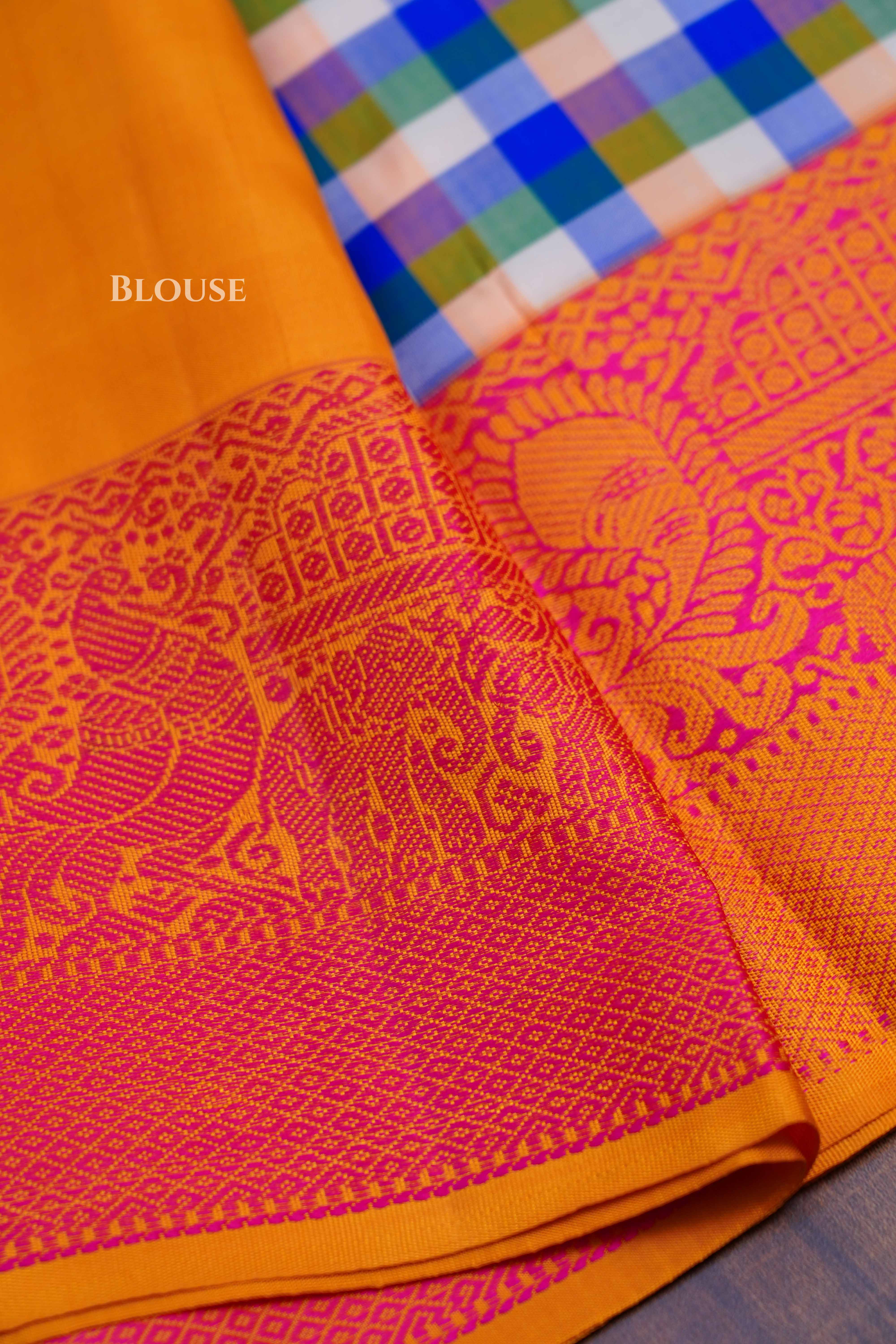 Multi Checks Kuravanji Silk Saree 6