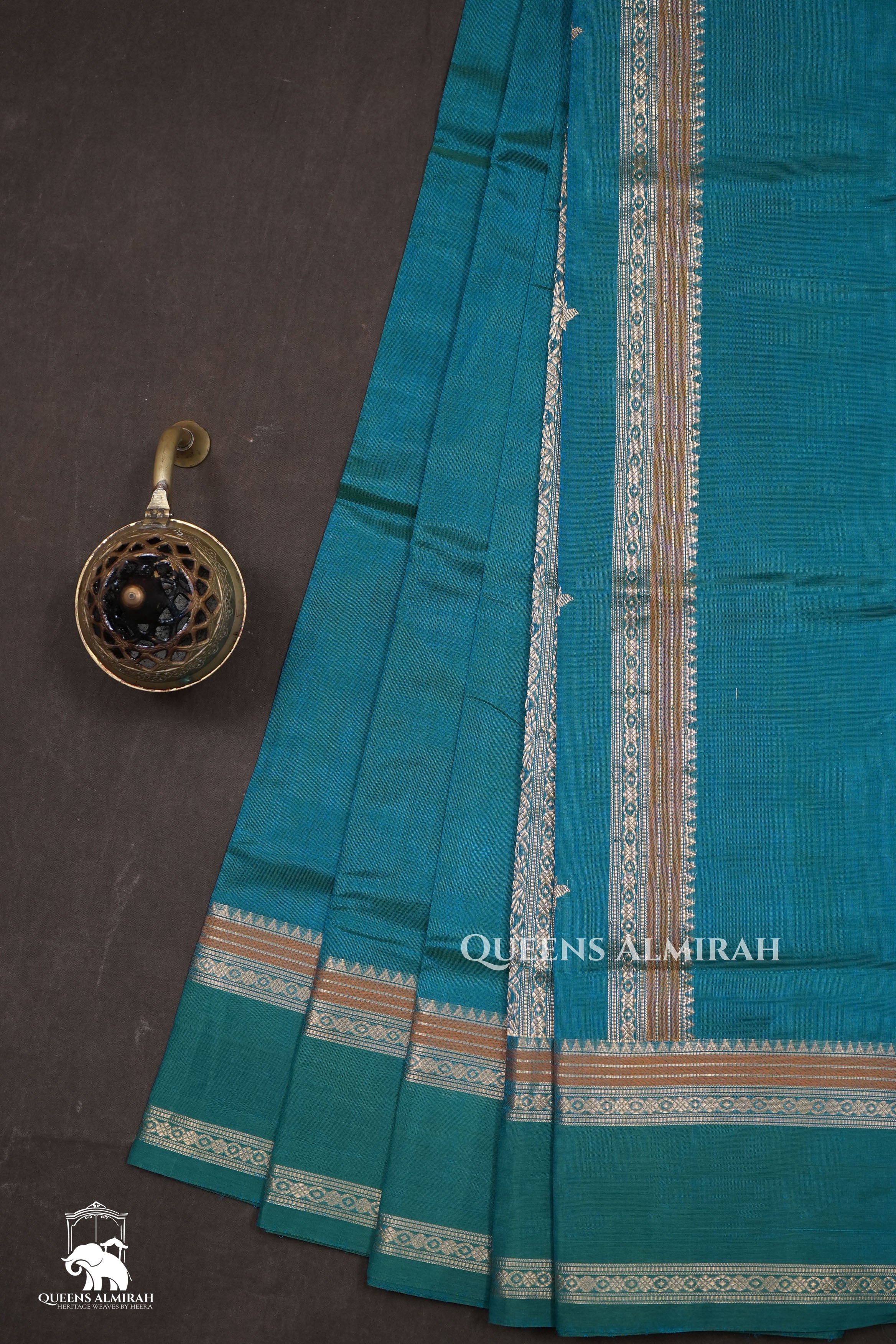 Sea Green Chettinad Silk Cotton Saree