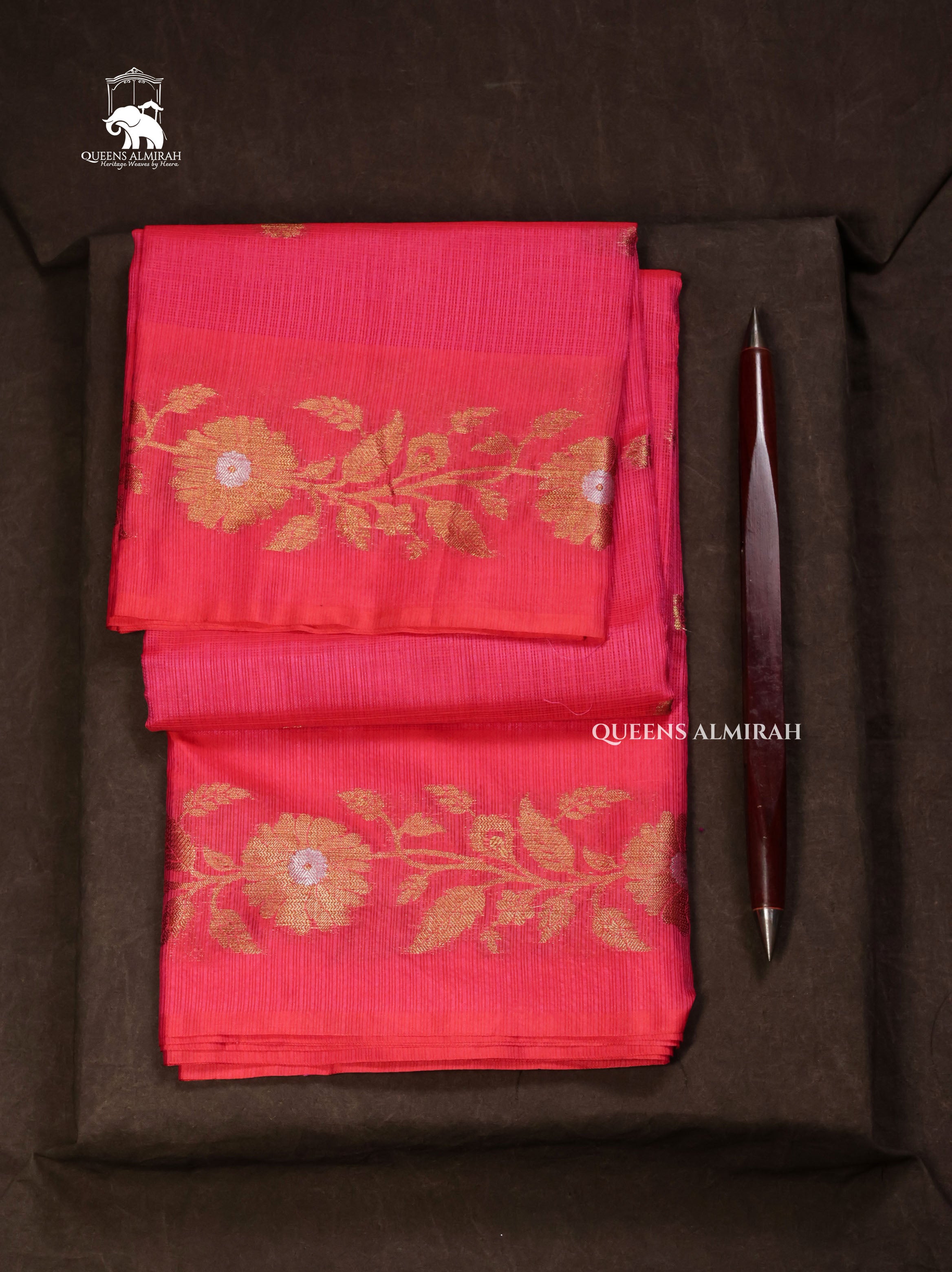 Rani Pink Semi Kota Silk Cotton Saree
