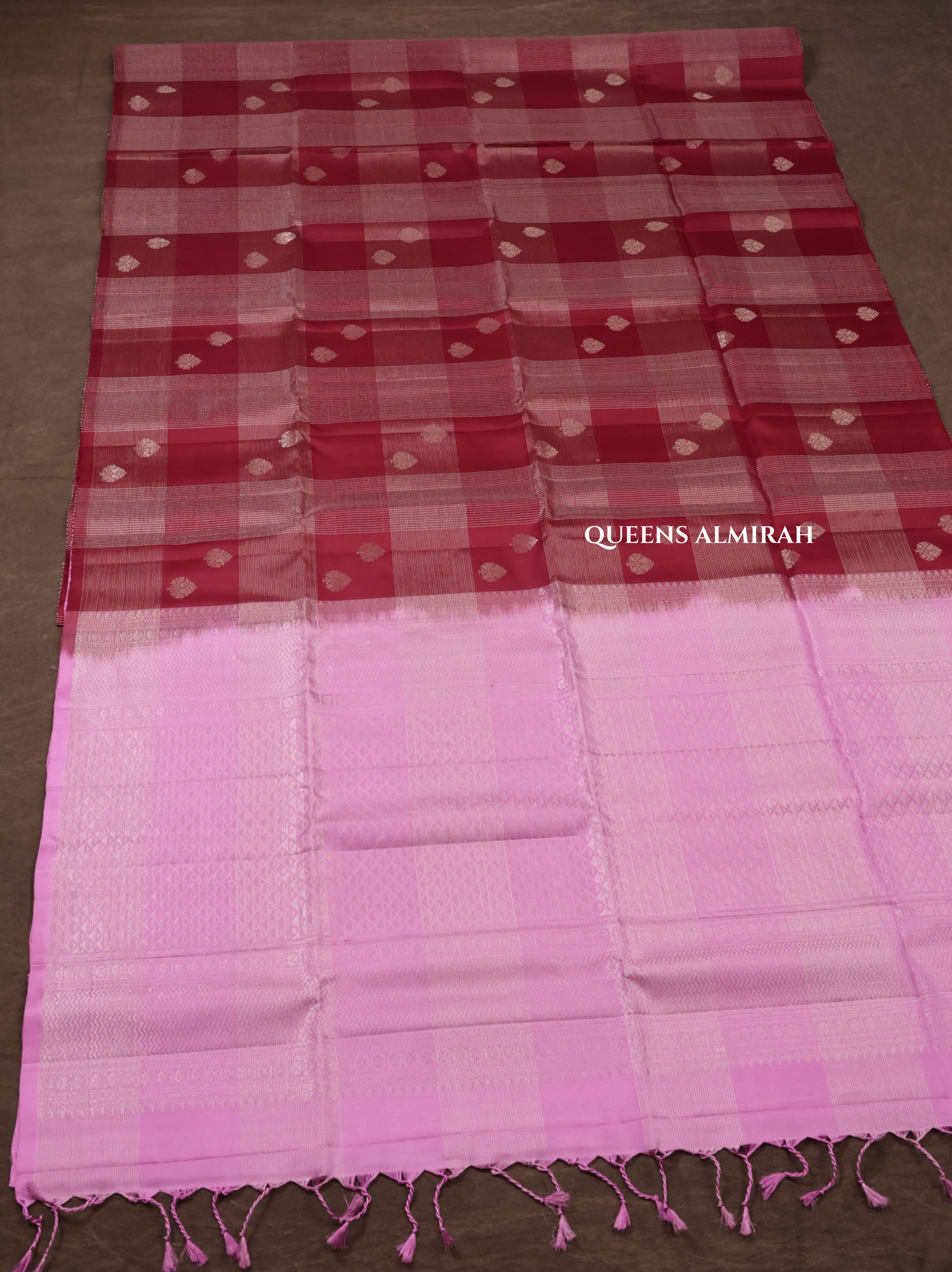 Maroon Vairaoosi Kattam Pure Soft Silk Saree