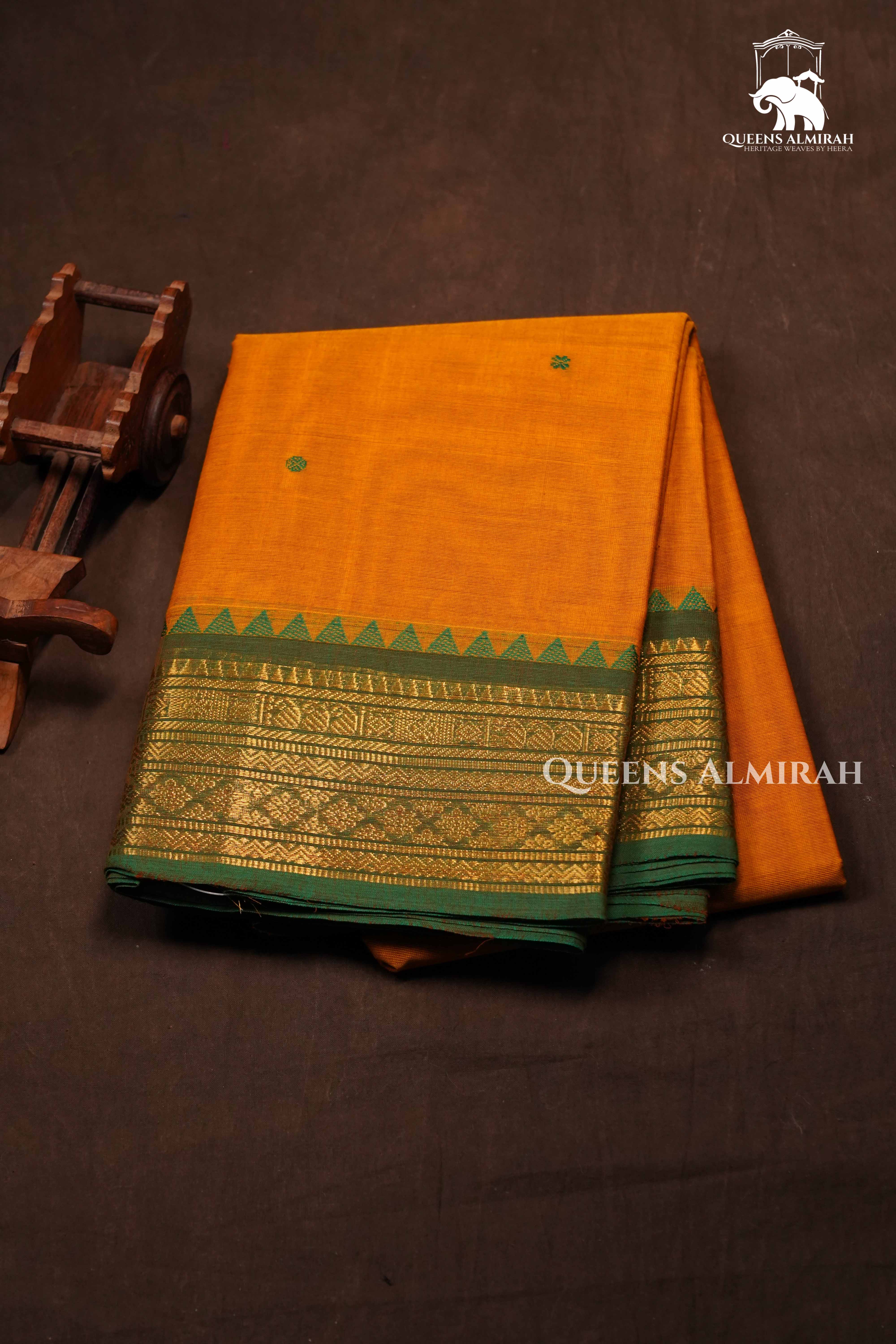 Mango Yellow With Green Kanchi Cotton Saree