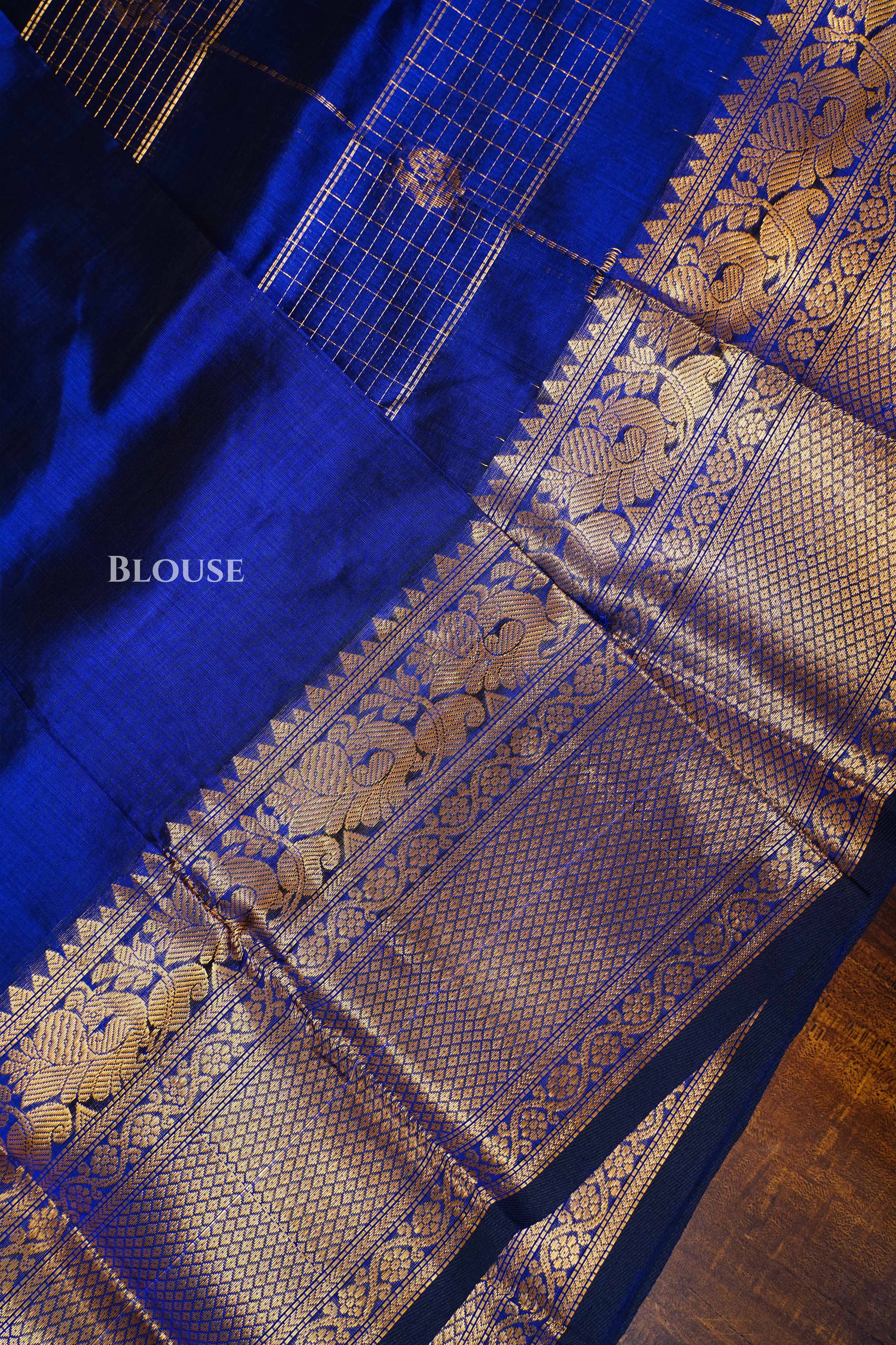 Royal Blue Pure Silk Cotton Saree