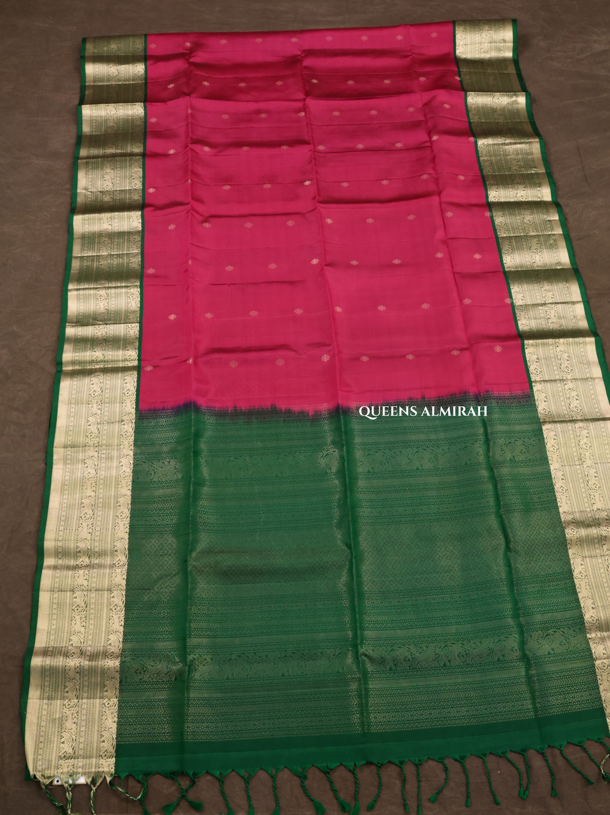 Purple With Green Pure Soft Silk Saree