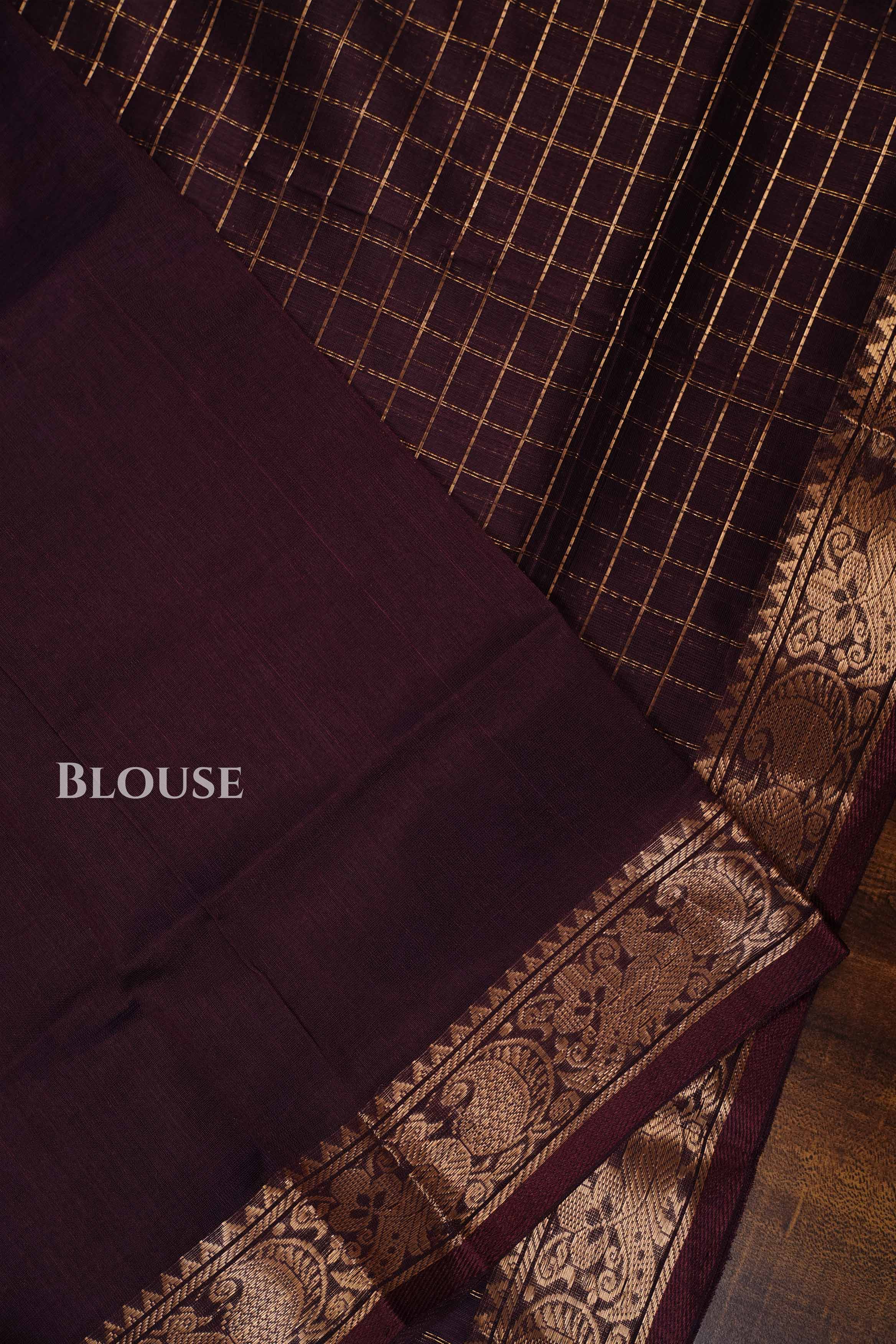 Coffee Bean Pure Silk Cotton Saree
