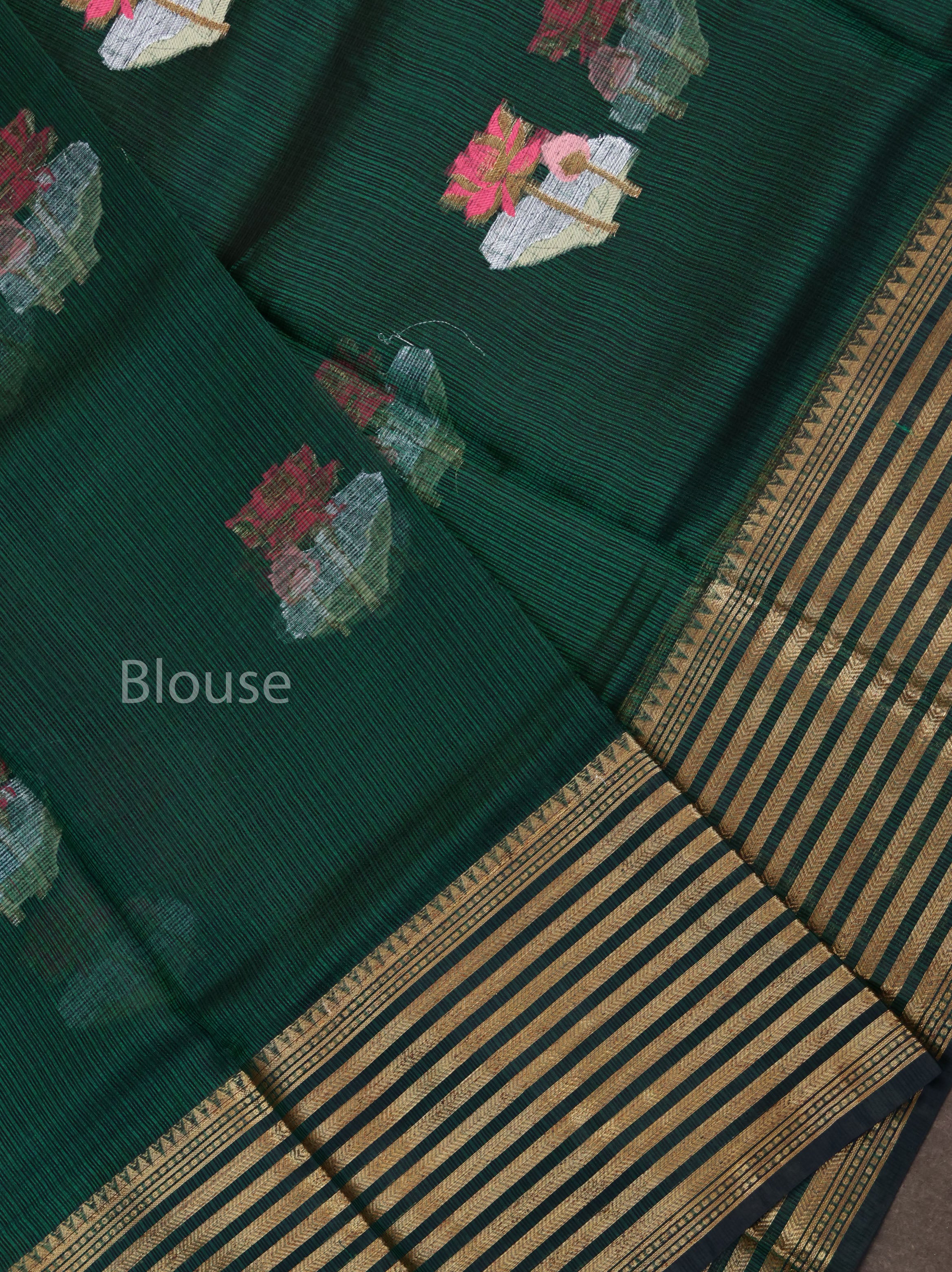 Green With Varisapet Border Pure Kota Silk Saree