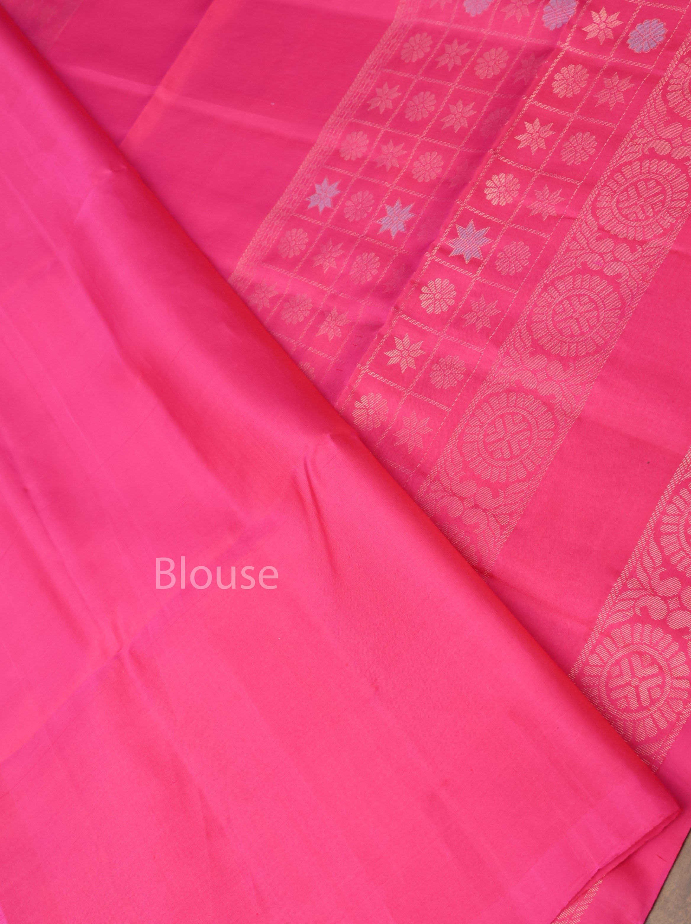 Dragon Fruit Pink Athangudi Inspired Pure Soft Silk Saree