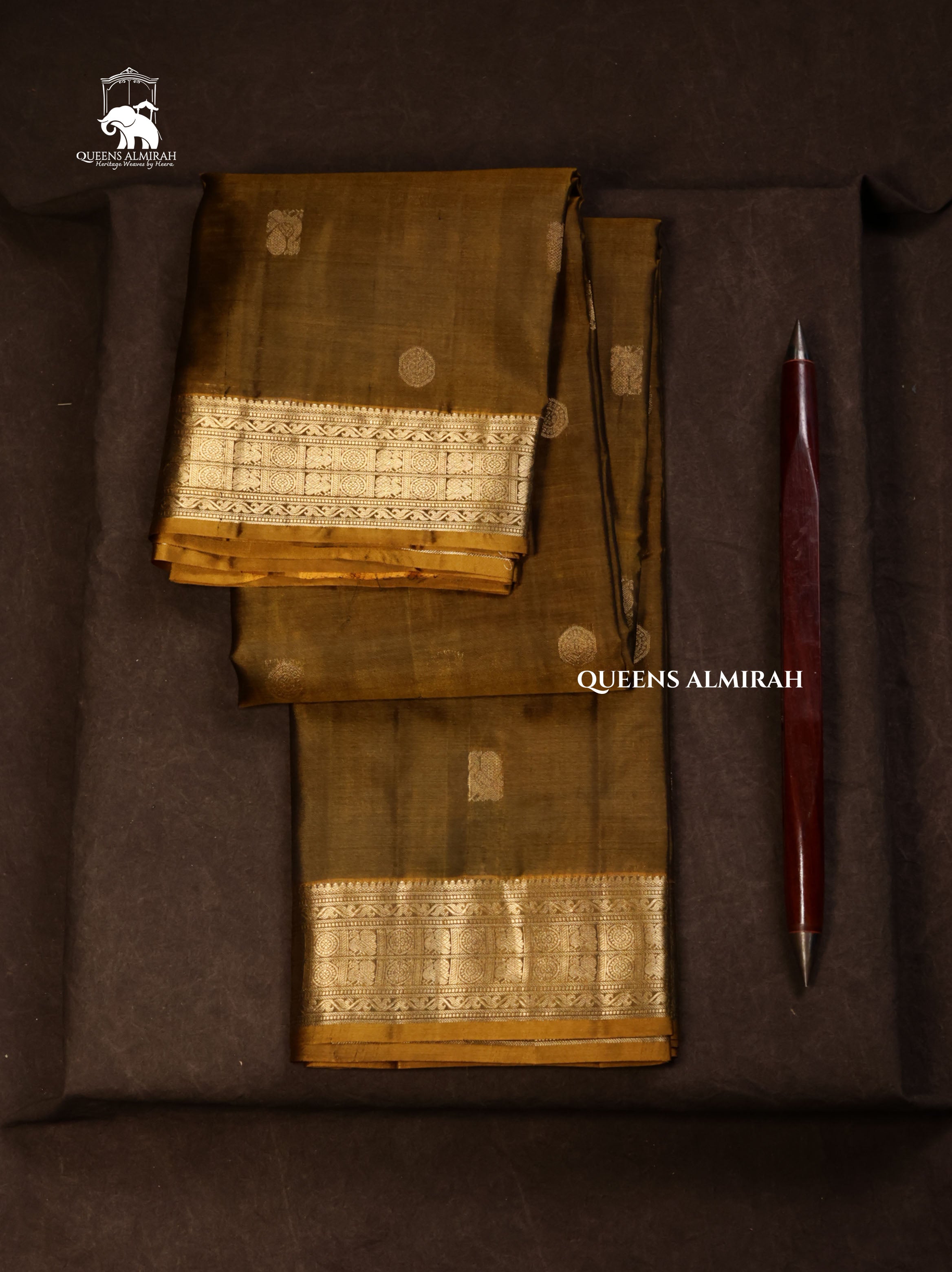 Mehandi Green Pure Kanchivaram Silk Saree