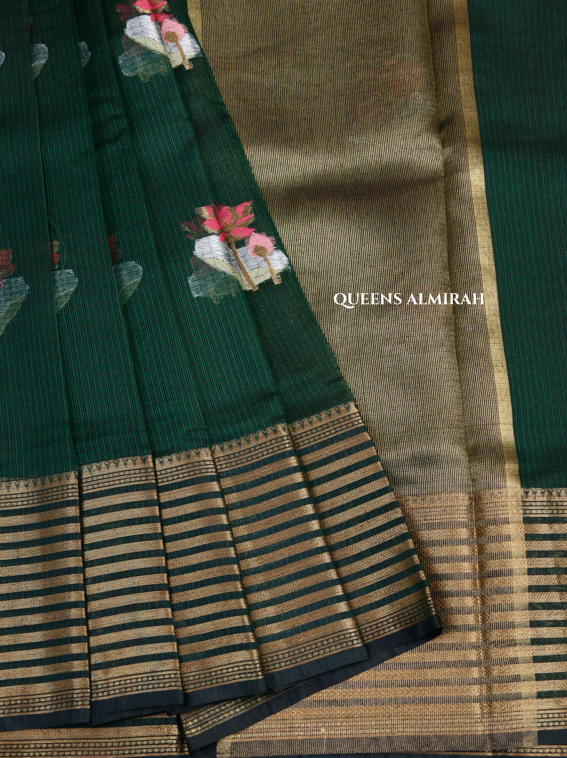 Green With Varisapet Border Pure Kota Silk Saree