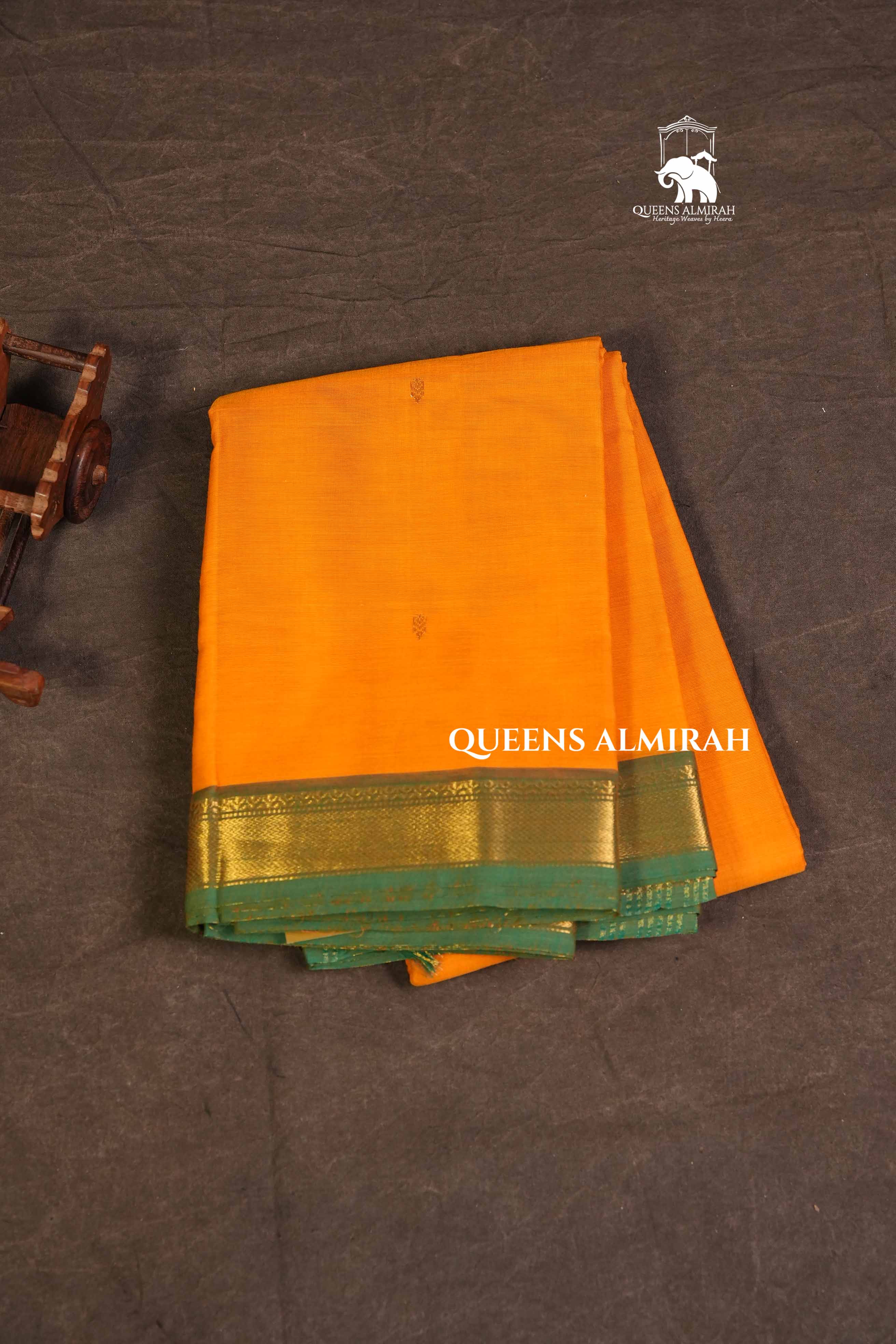 Yellow With Green Kanchi Cotton Saree