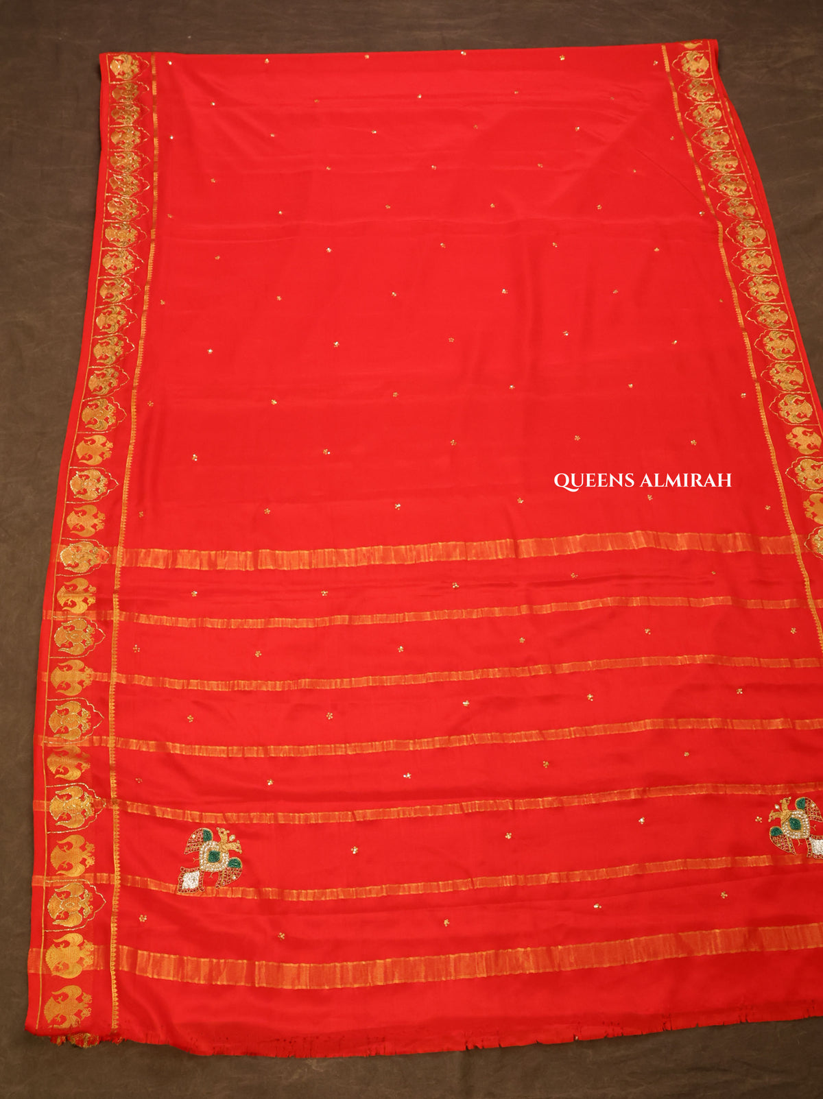 Red Designer Pure Mysore Silk Saree
