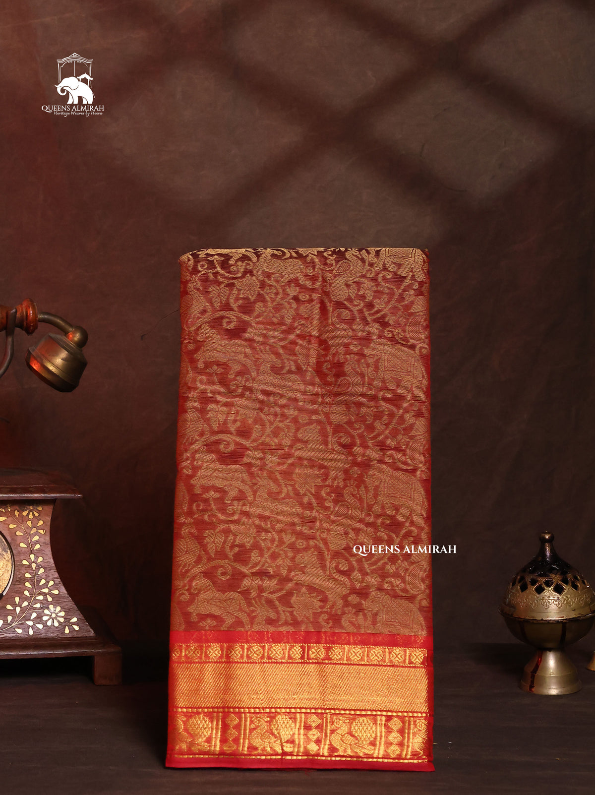 Brown Vanasingaram Kanchi Cotton Saree