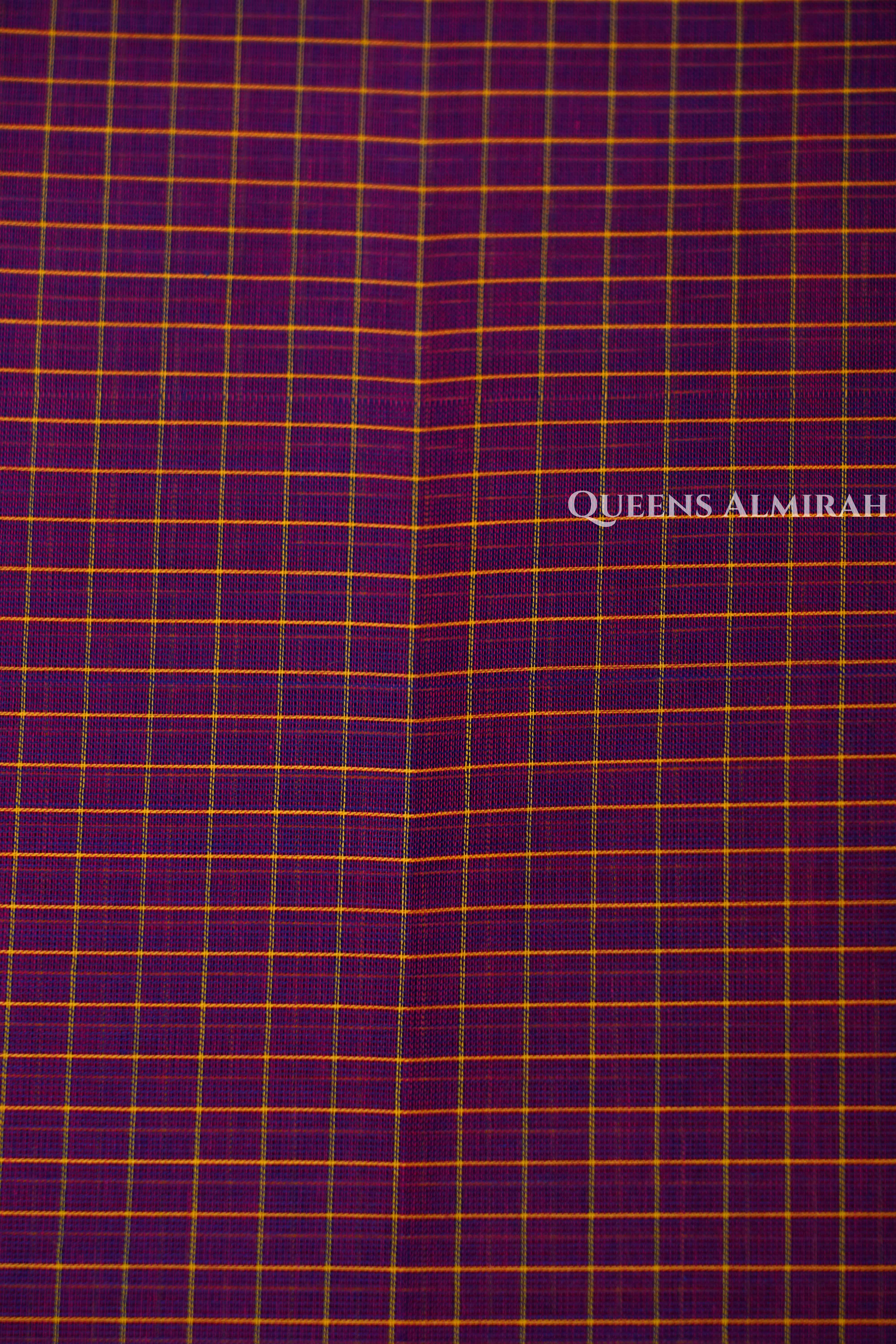 Purple With Orange Kanchi Cotton Saree