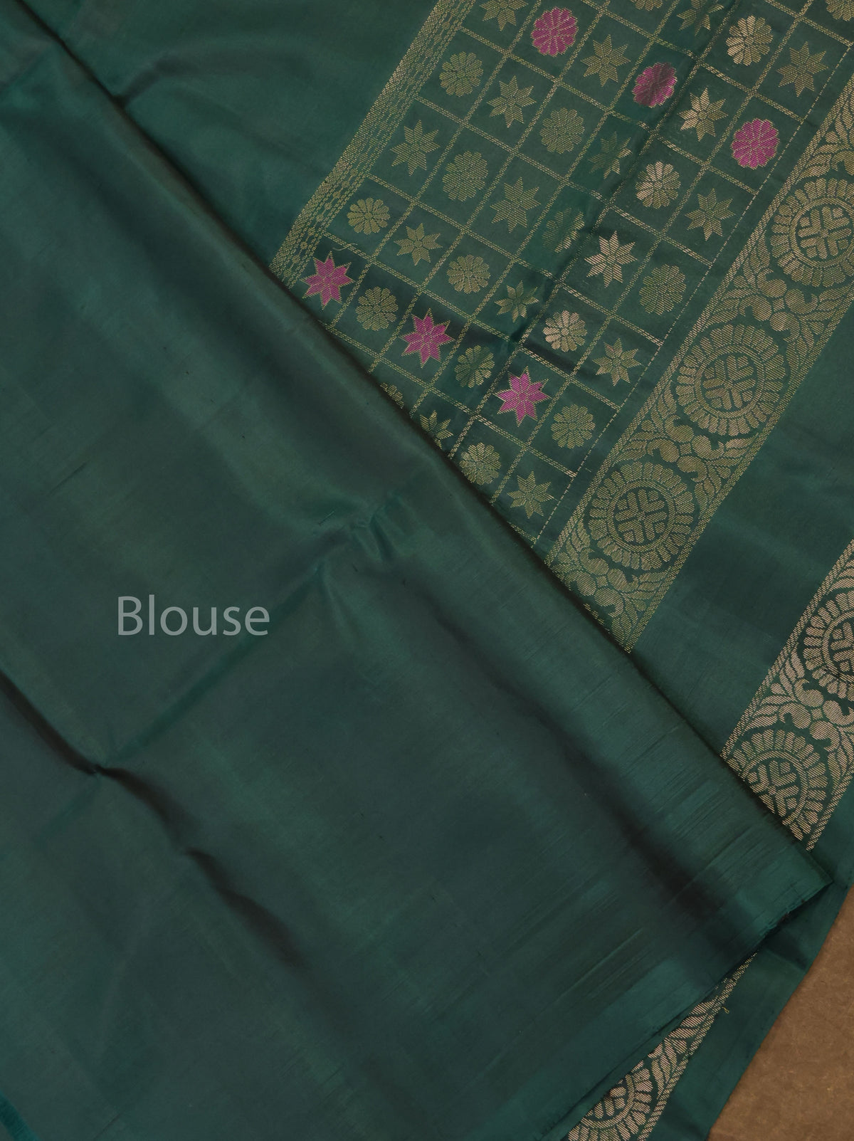 Dark Green Athangudi Inspired Pure Soft Silk Saree