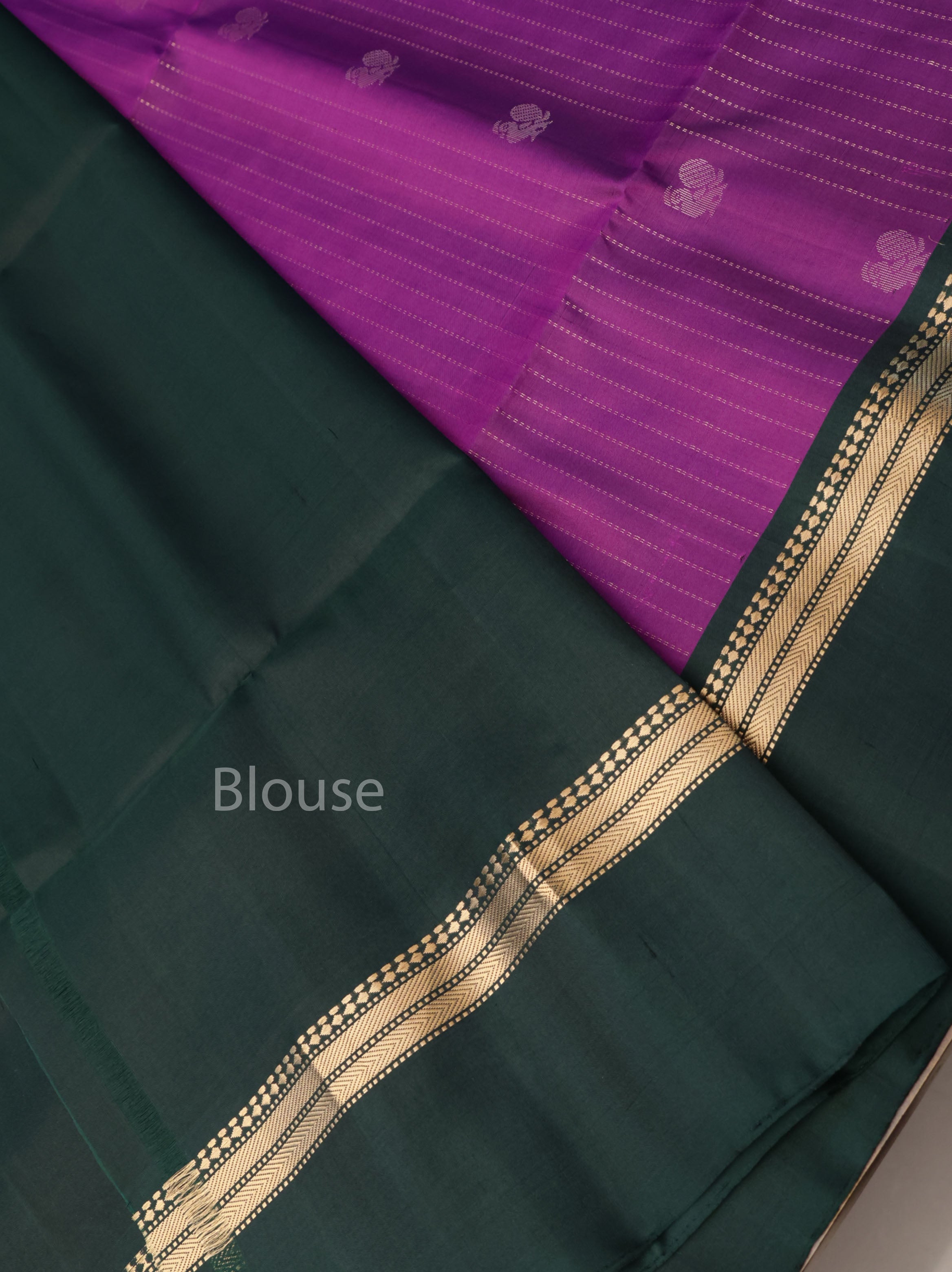 Vadamalli Purple With Green Pure Soft Silk Saree