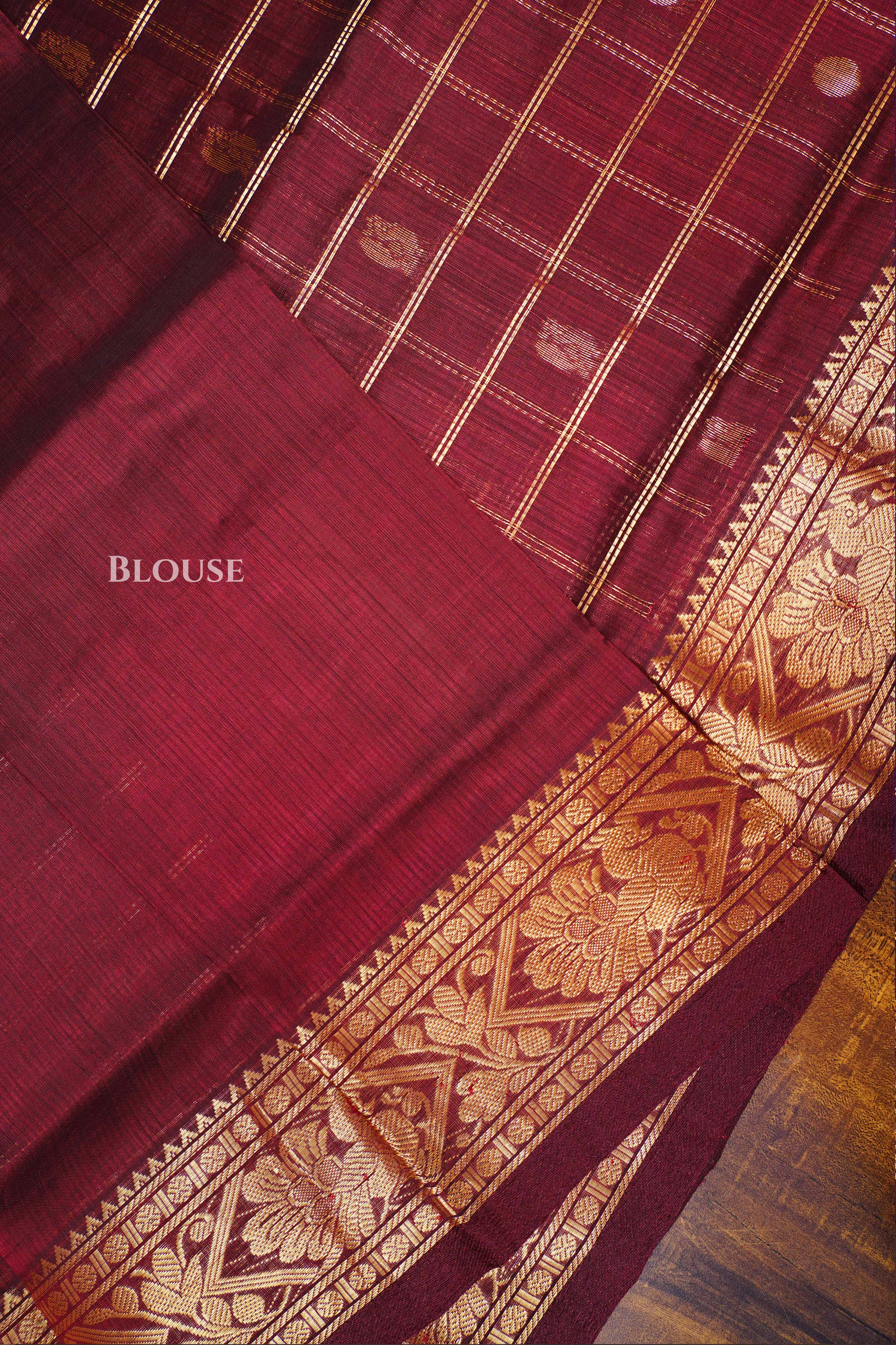 Maroon Pure Kanchi Silk Cotton Saree